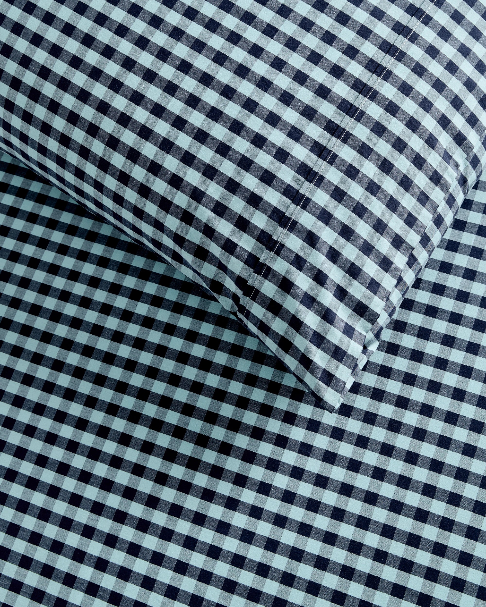 2 Target Grayson Gingham Australian Cotton Fitted Sheet Set - Double Bed - Blue, 2 of 5