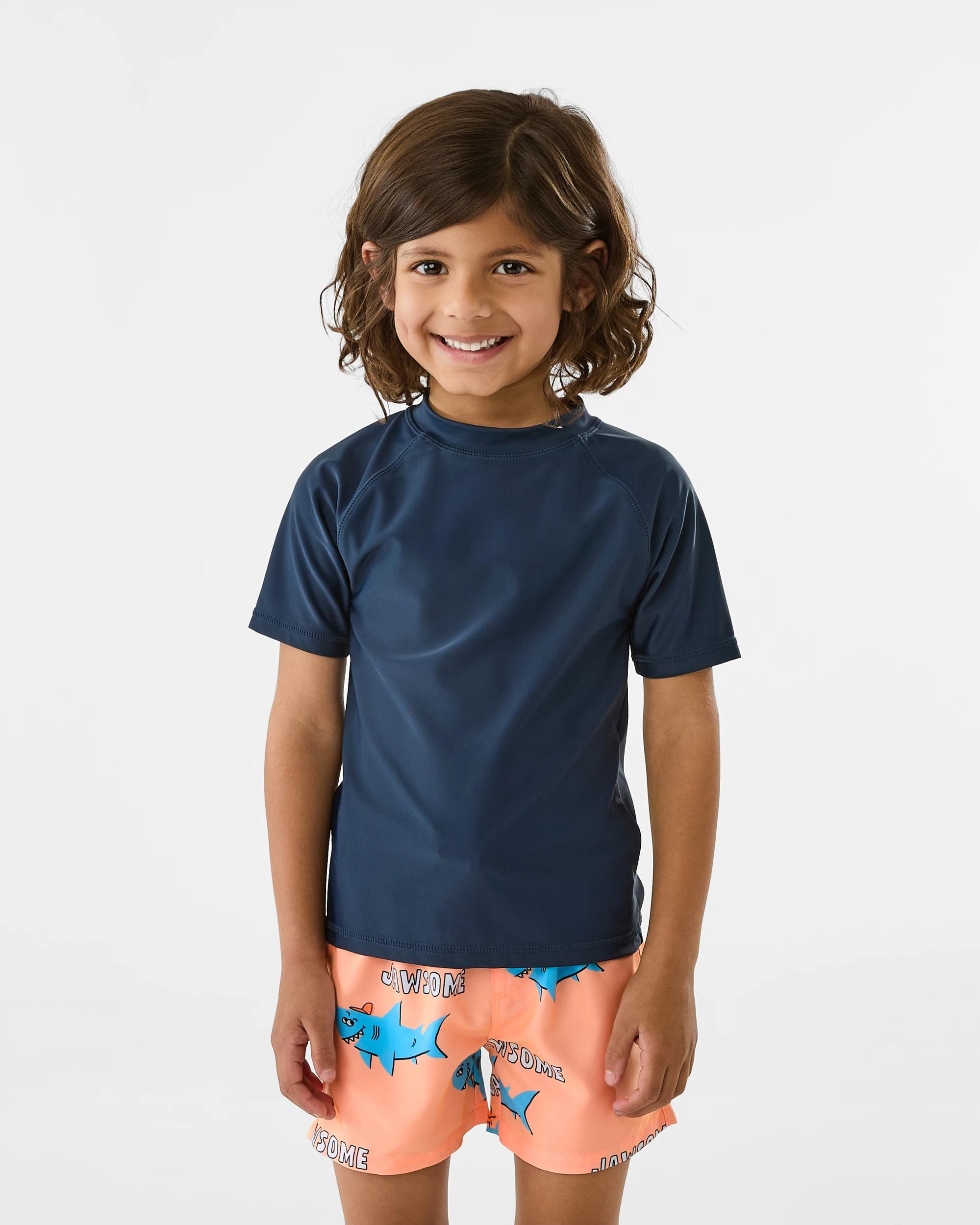 1 Short Sleeve Rash Vest Dress Navy, 1 of 6