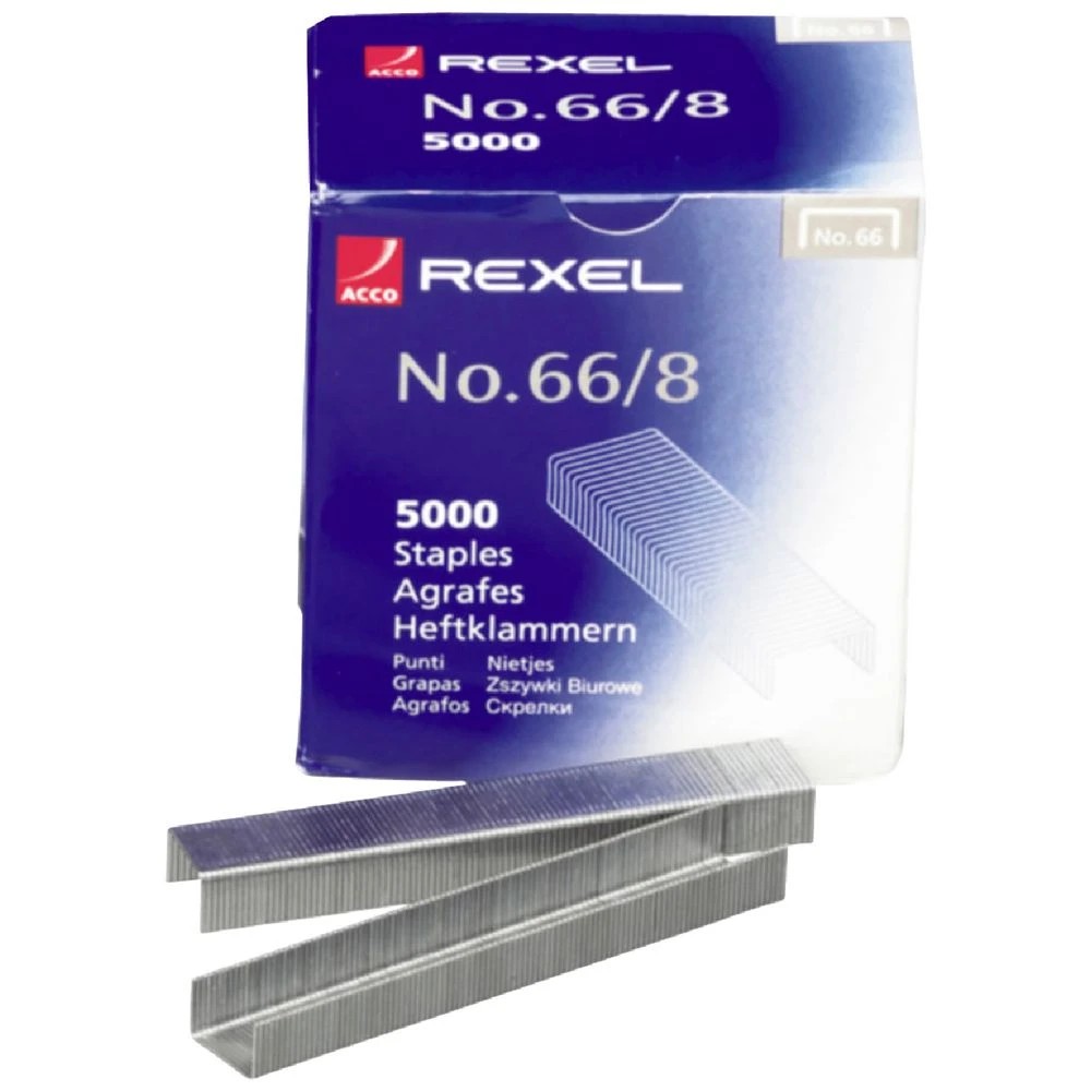 1 Rexel No. 66 8mm Staples 5000 Pack, 1 of 2