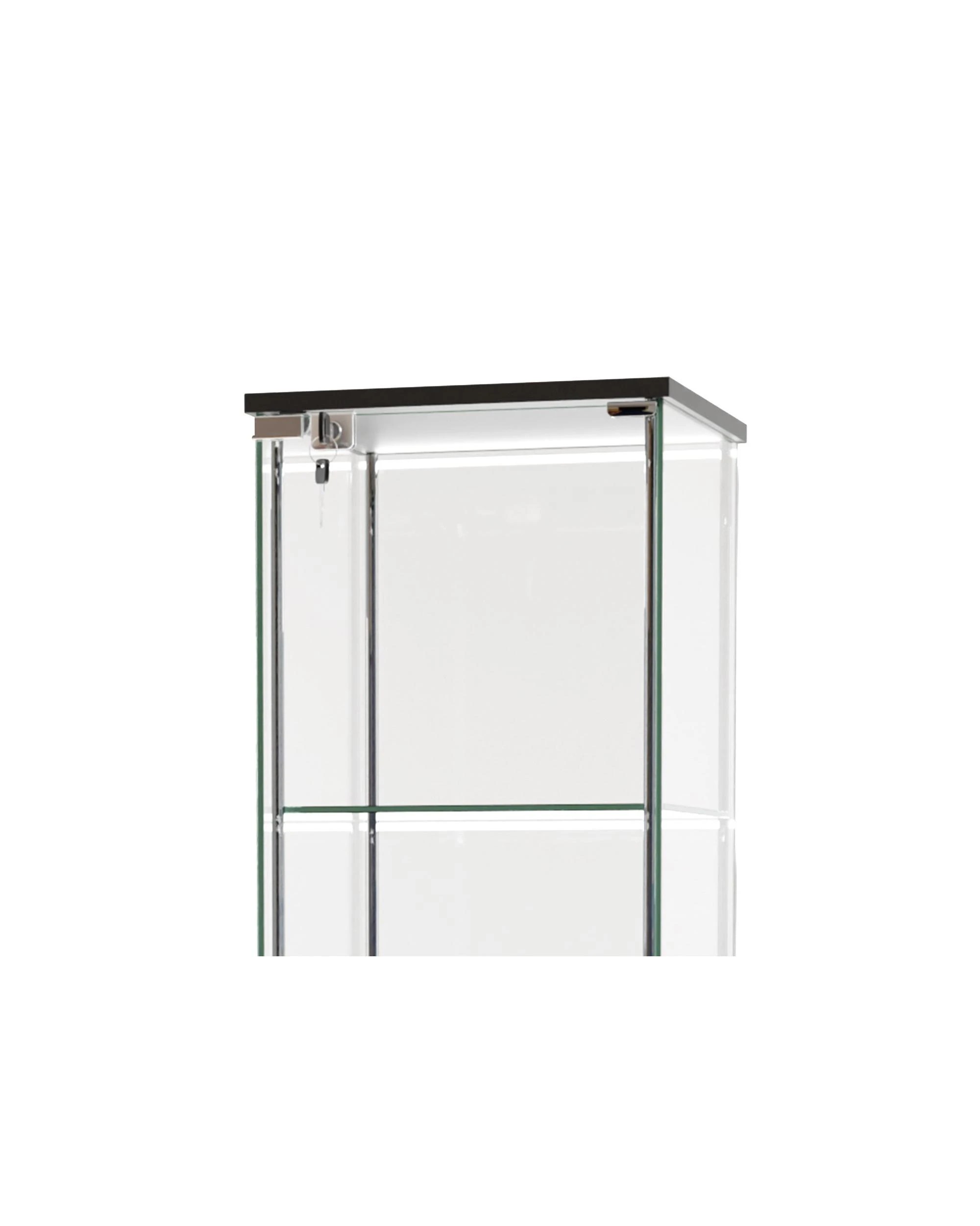6 Kodu Glass Display 4 Tier Cabinet Trophy Display Storage Shelf 1 Door Lock LED lights - Black, 6 of 8