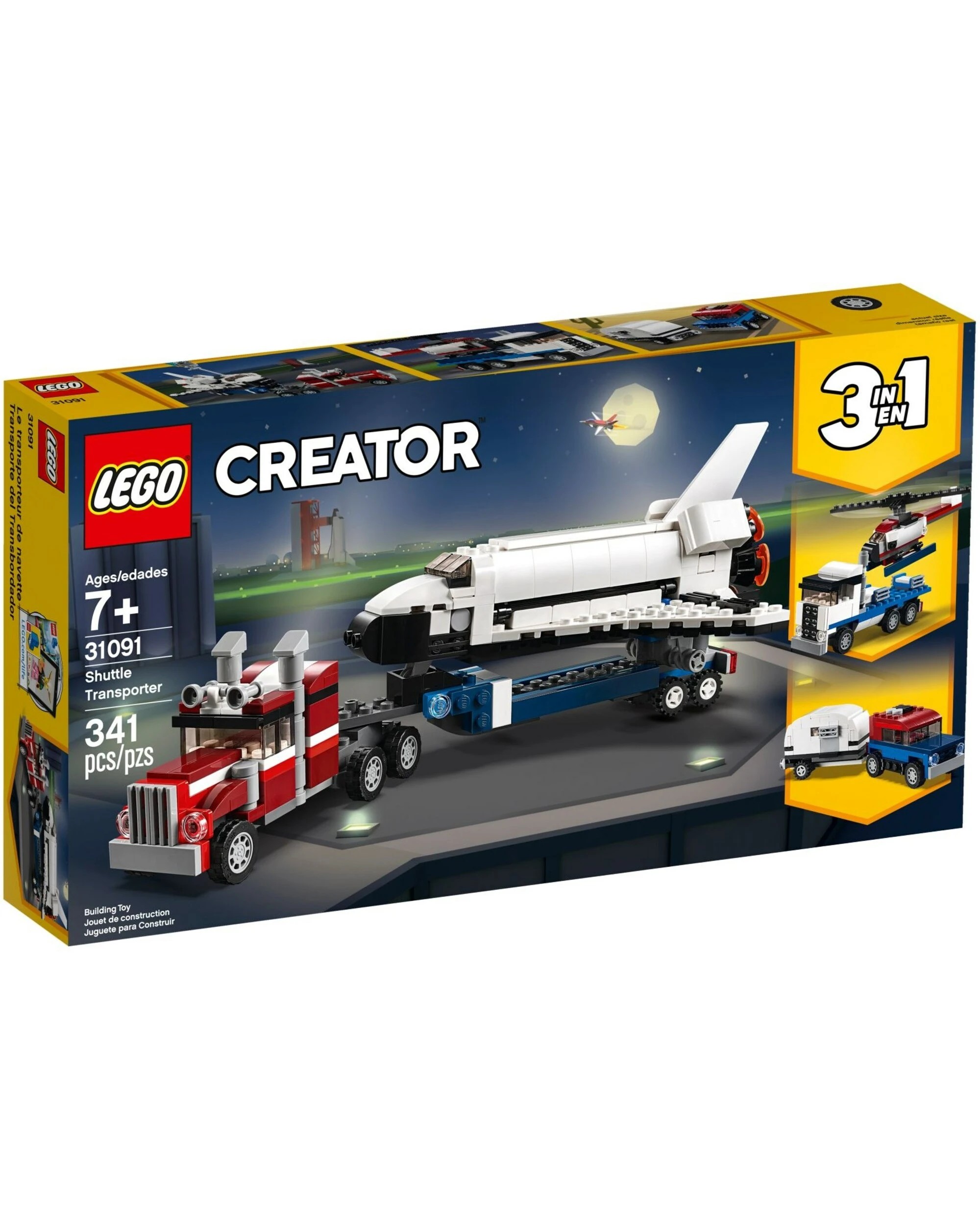 1 LEGO 31091 Shuttle Transporter: 3-in-1 Space Shuttle, Helicopter & Car Toy, 1 of 3