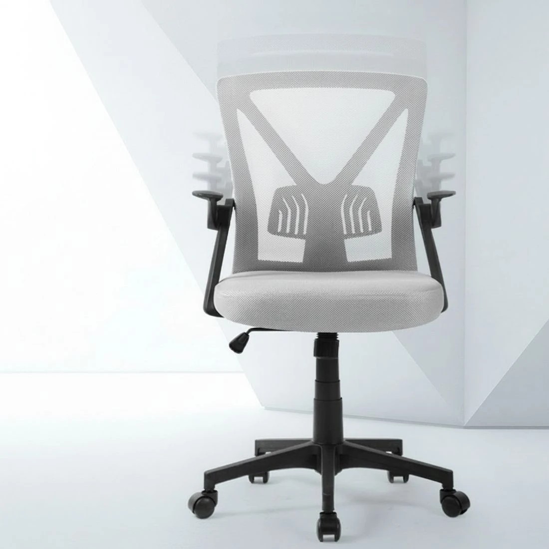 3 Artiss Mesh Office Chair Mid Back - Grey, 3 of 5