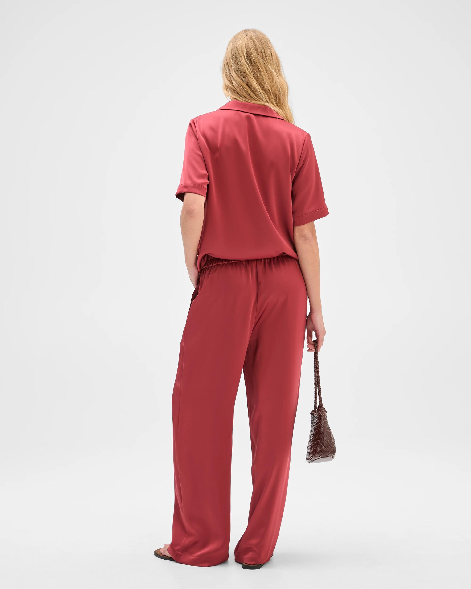 7 Preview Satin Straight Leg Pants POMEGRANATE, 7 of 7