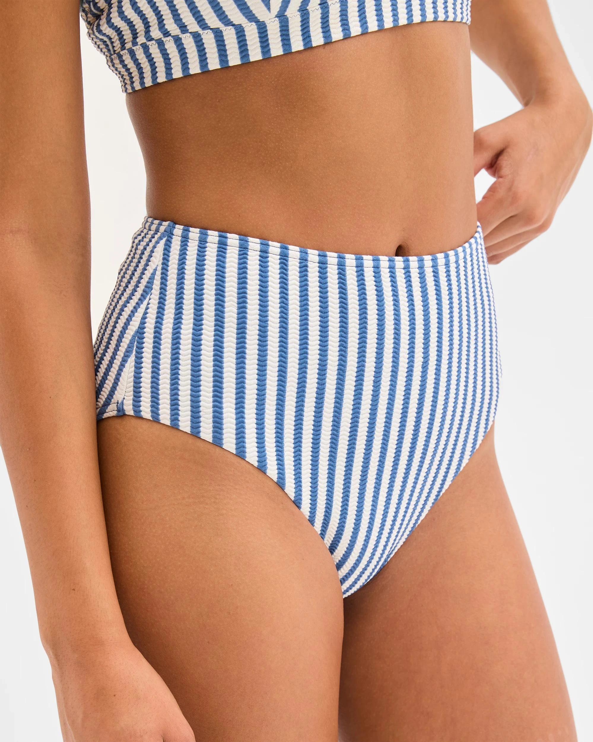 9 Target Woman Resort High Waisted Textured Bikini Bottoms STEEL STRIPE, 9 of 9