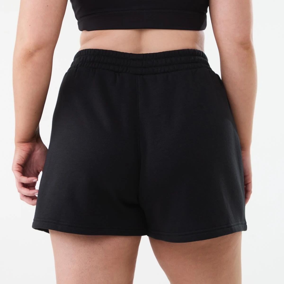 3 Active Womens Front Seam Fleece Shorts BLACK, 3 of 5