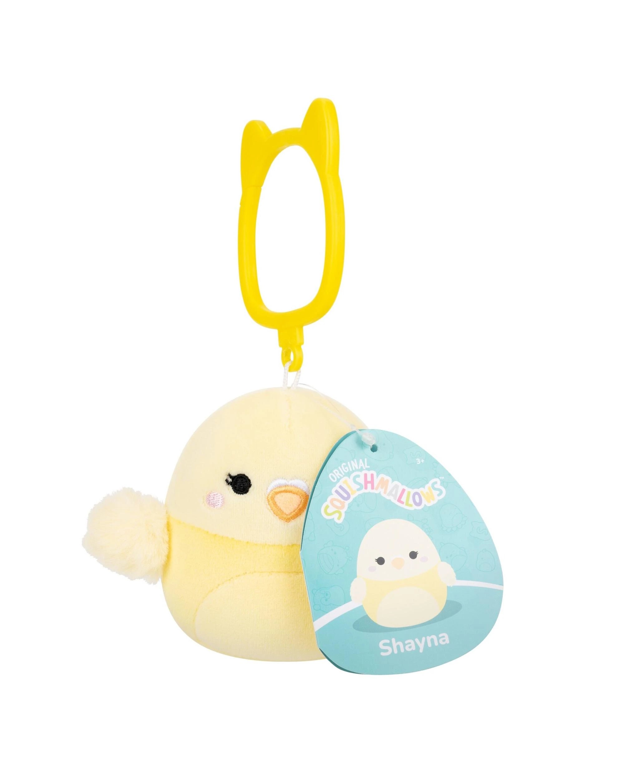 1 Squishmallows Shayna the Parakeet Bird 3.5 inch Clip-On Plush - Yellow, 1 of 1