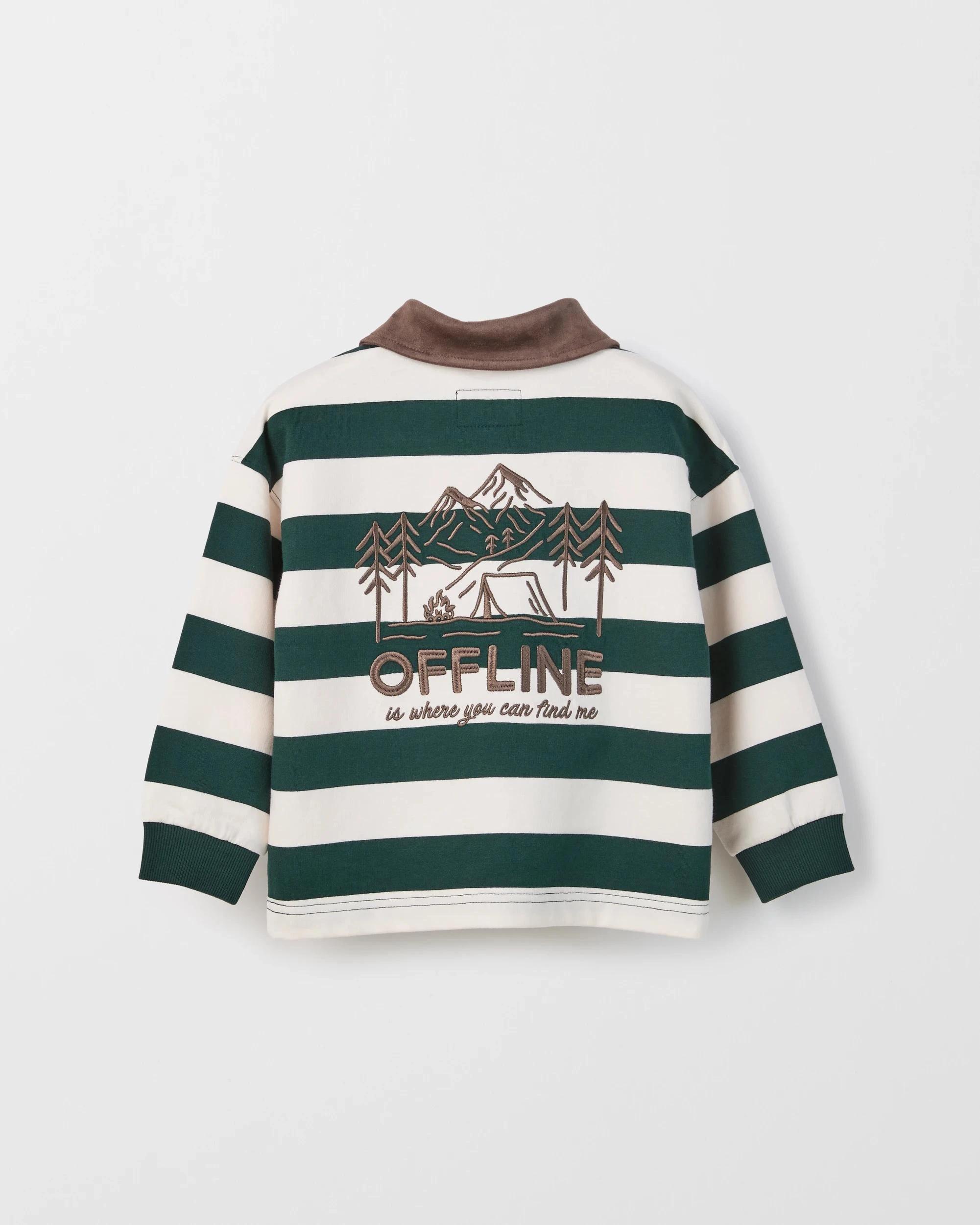 7 Target Kids Australian Cotton Rugby Top GREEN STRIPE, 7 of 8