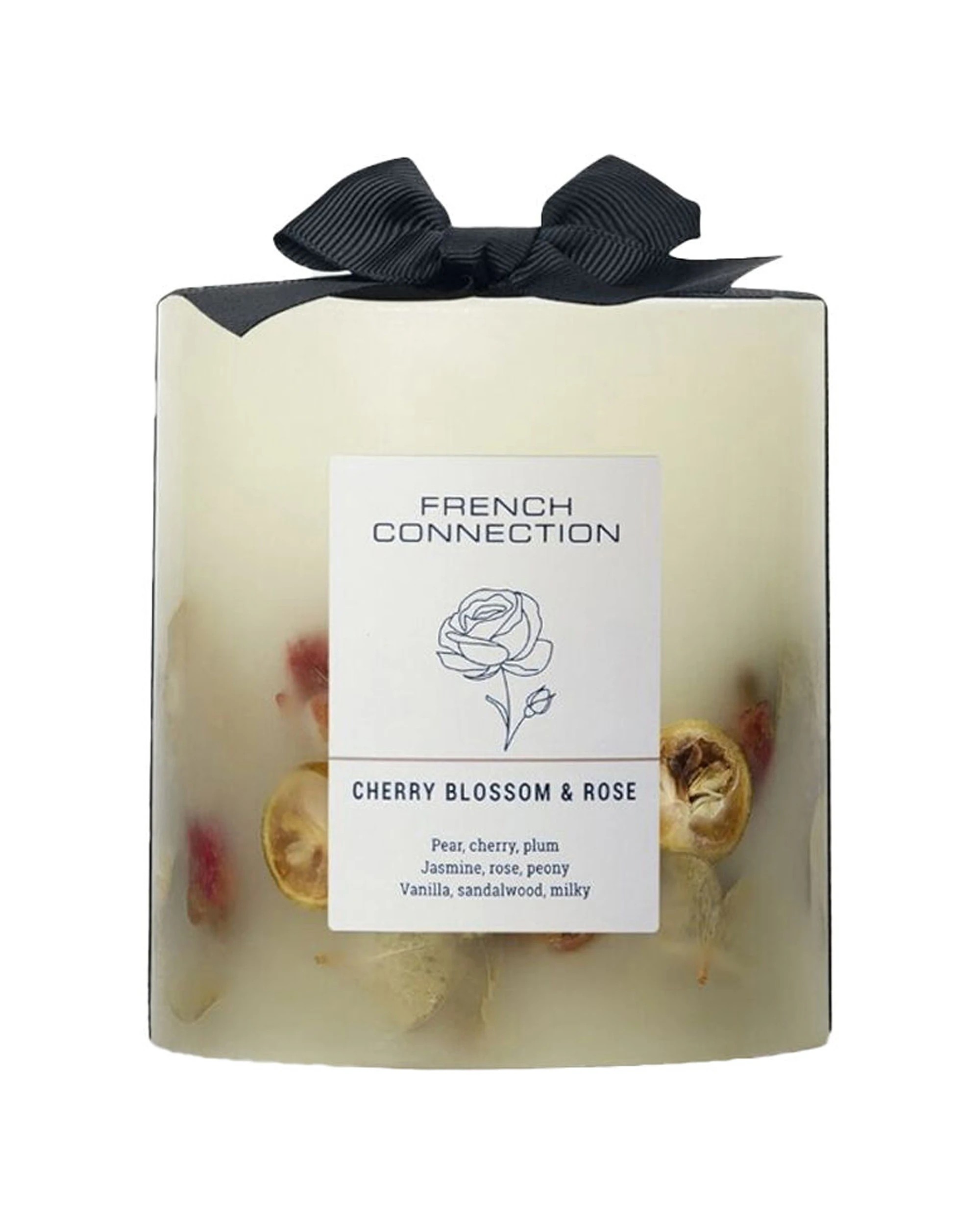 1 French Connection Cherry Blossom & Rose Botanical 1 Wick Medium Candle 660g - White, 1 of 1