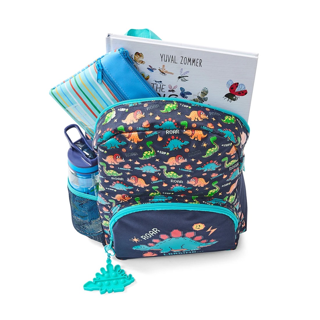 6 Junior Backpack - Dino Gamer, Navy, 6 of 10