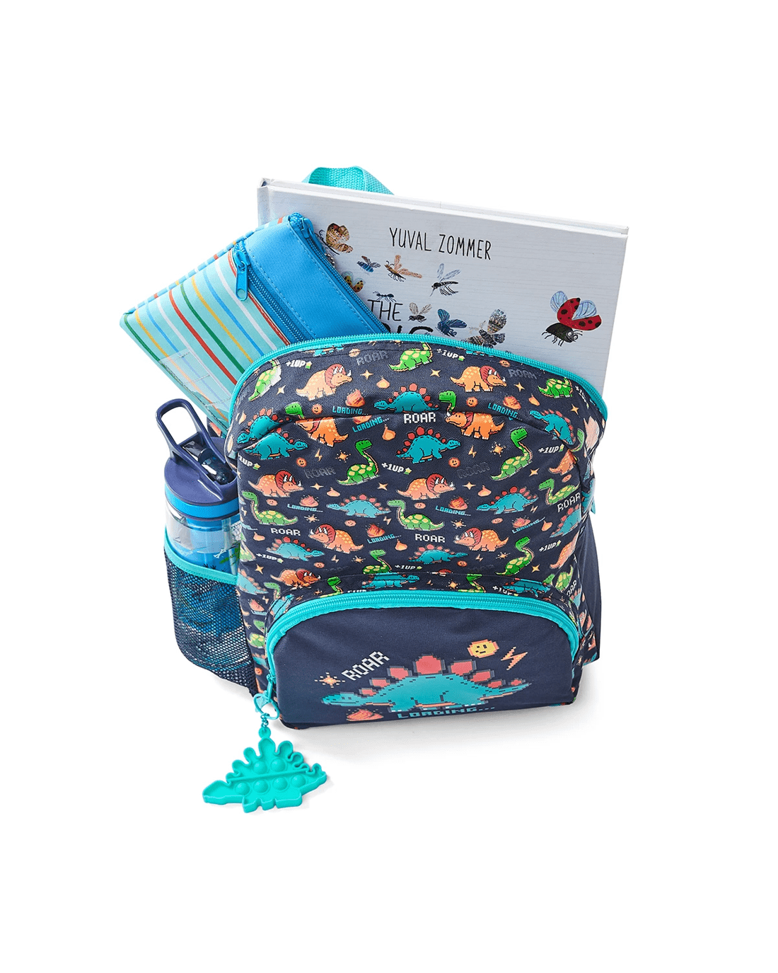 6 Junior Backpack - Dino Gamer, Navy, 6 of 10