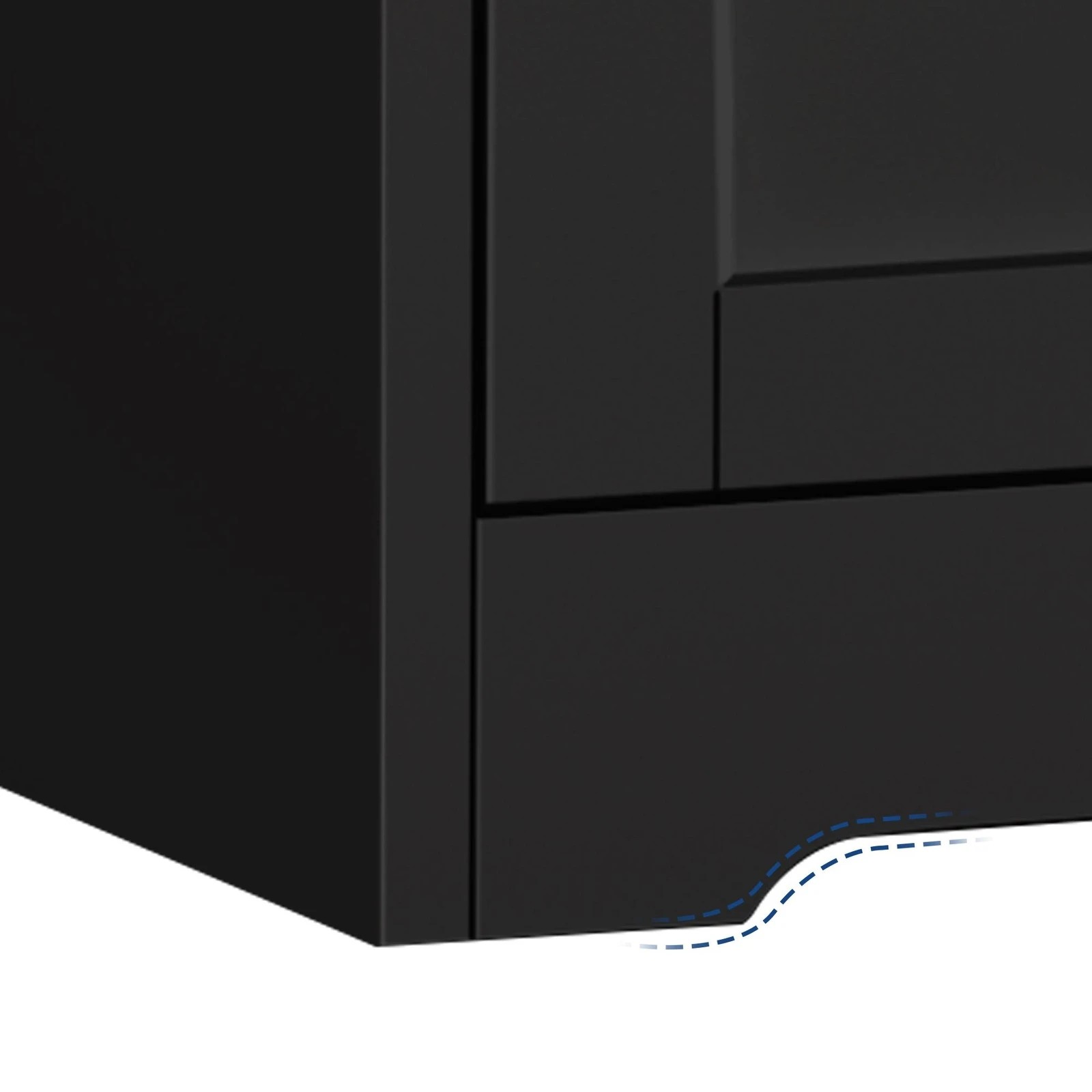 6 Alfordson 2x Chest of Drawers Storage Cabinet Bedside Table Hamptons Drawers - Black, 6 of 8