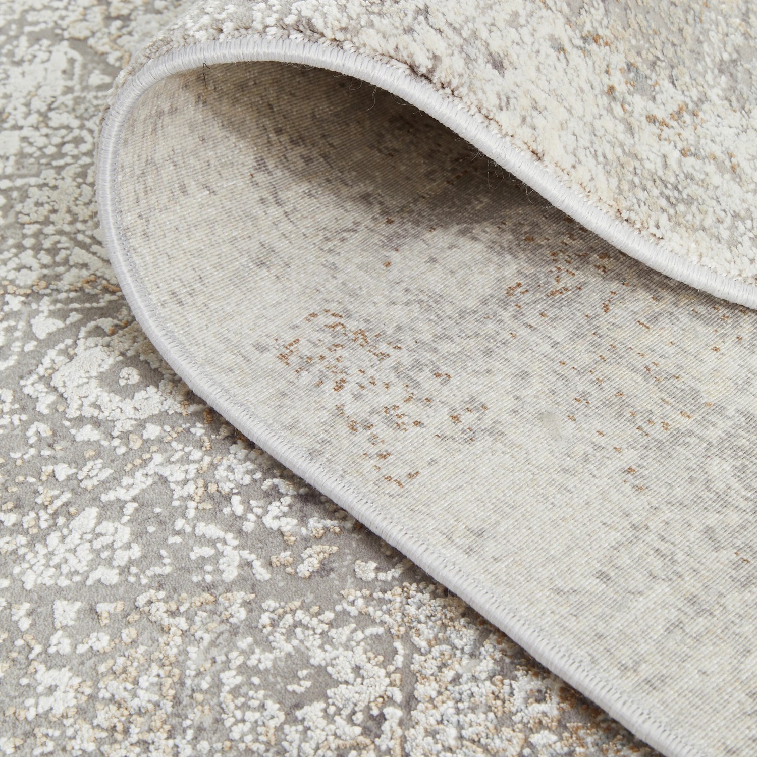 9 Common Ground Rugs Glimmers 110 300x80cm Runner - Medium Bamboo Silk Rug - Stone - Grey, 9 of 9