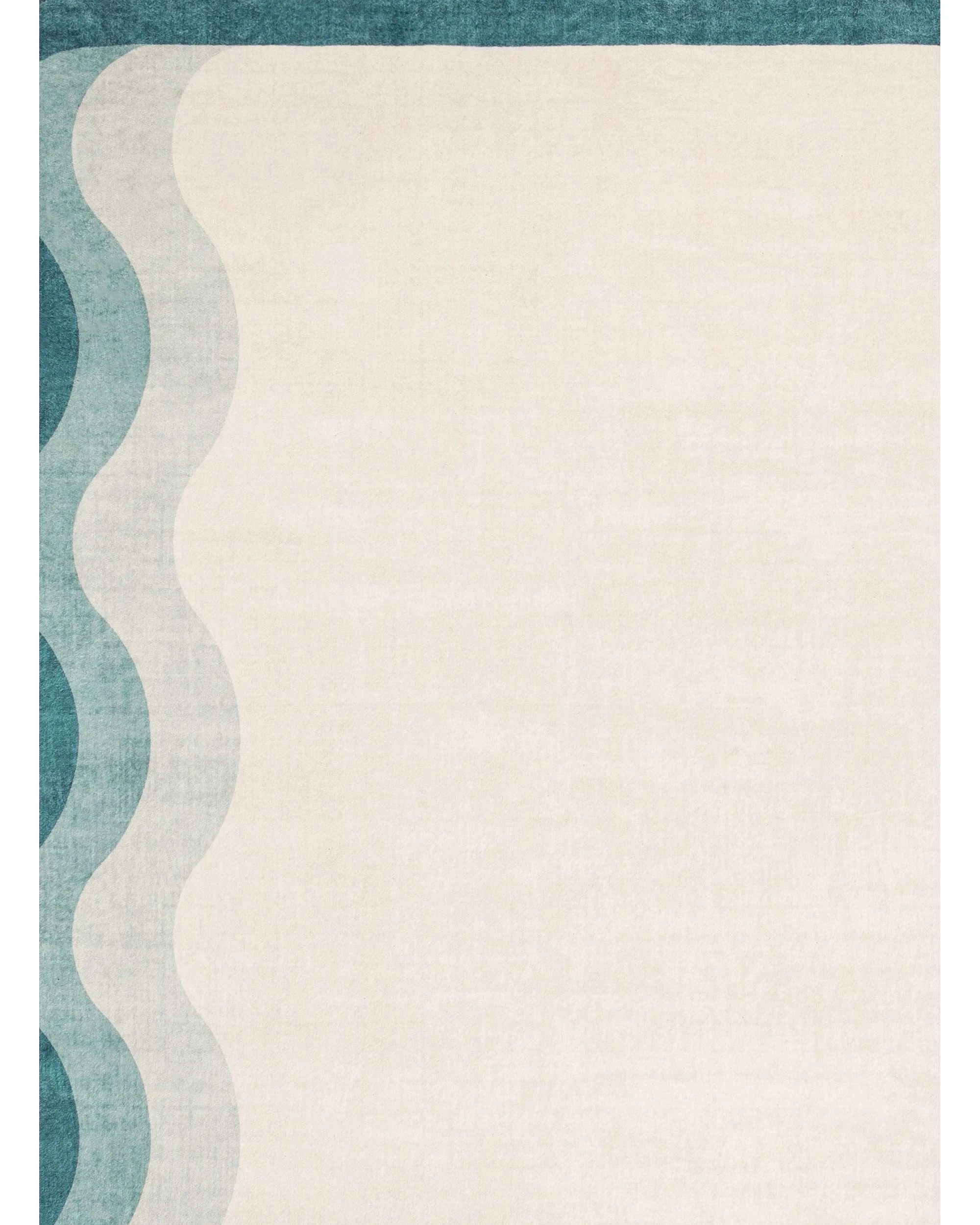 7 Loopsie Salamanca Tonal Scalloped Washable Rug-290cm x 190cm - Green, 7 of 8