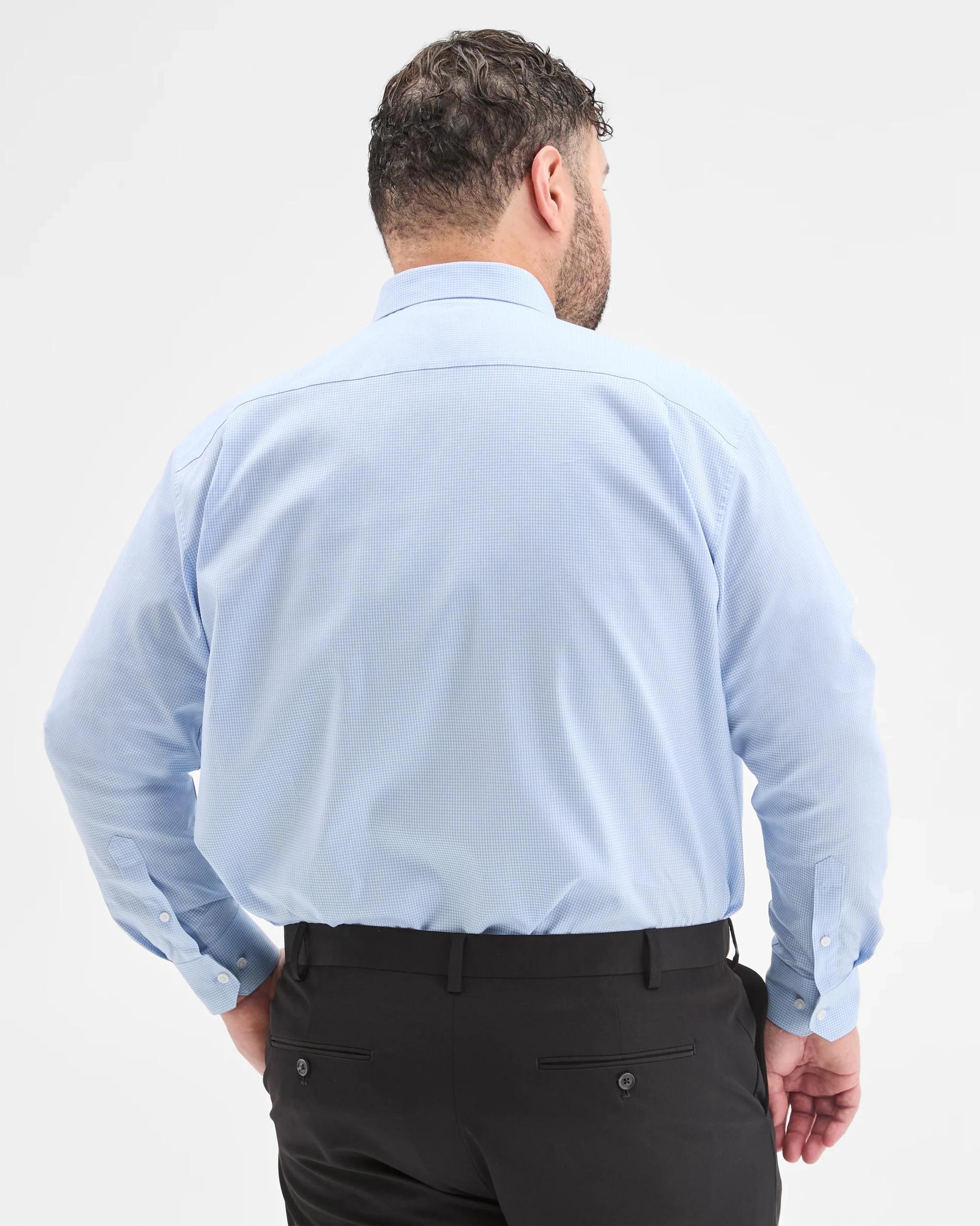 6 Target Man Plus Plus Size Gingham Business Shirt BLUE GINGHAM, 6 of 6