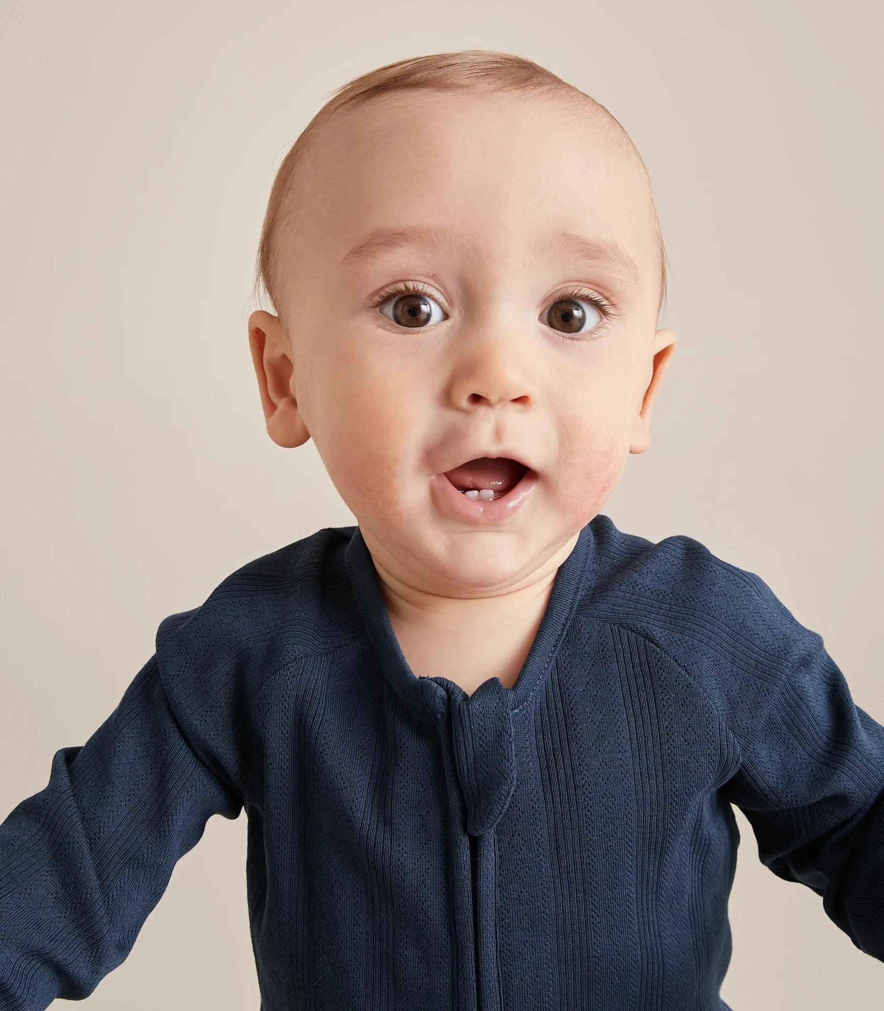 2 Target Baby Organic Cotton Pointelle Zip Coverall NAVY BLUE, 2 of 7