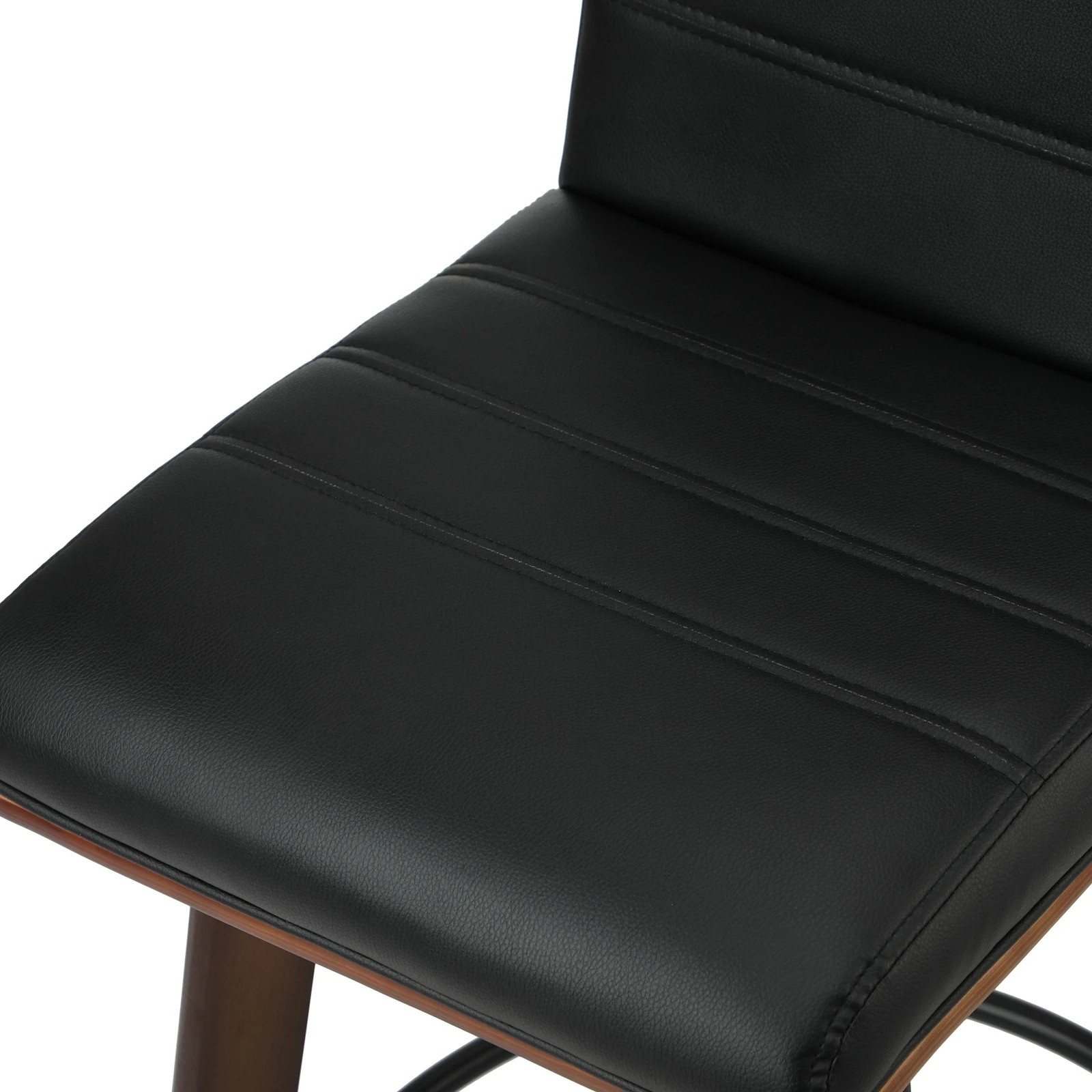 8 Oikiture 2x Wooden Bar Stools Kitchen Counter Swivel Dining Chair Pu Leather
 - Black, 8 of 9