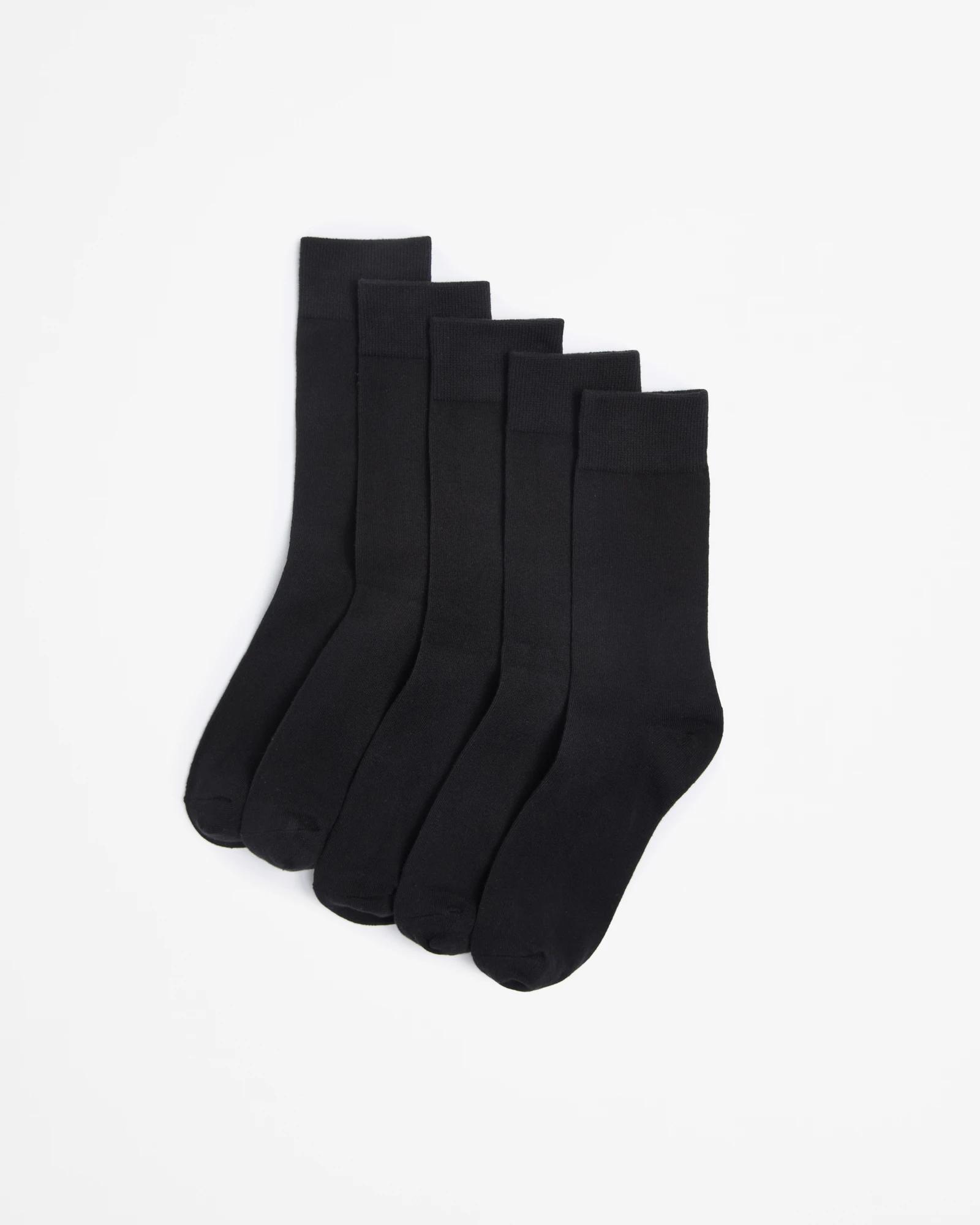 1 Australian Cotton Blend 5 Pack Business Crew Socks - Maxx BLACK, 1 of 3