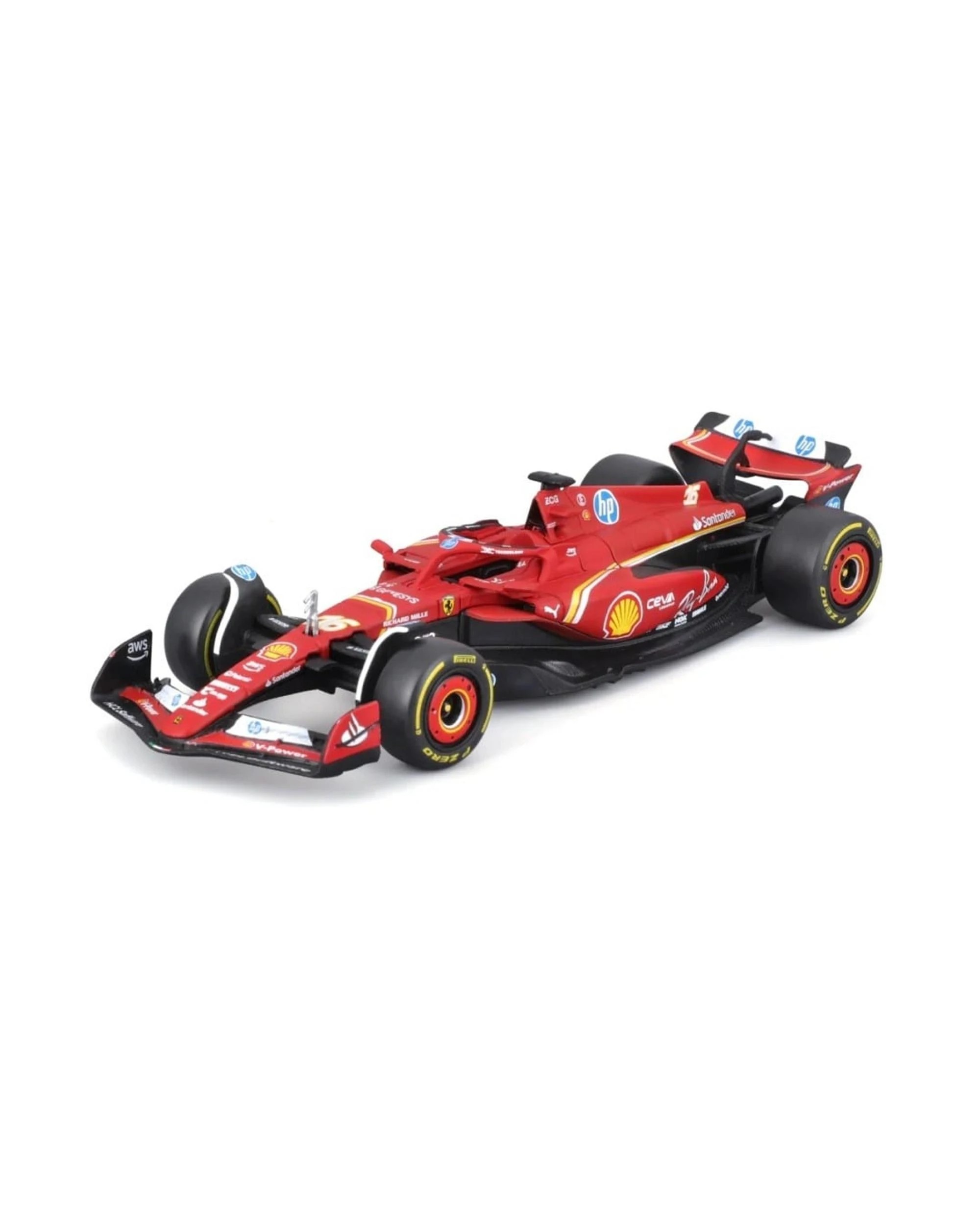6 Bburago Formula Racing 2024 F-1 Ferrari SF-24 #16 Leclerc and #55 Sainz 1:43 Scale Diecast Vehicle 2 Piece Gift Pack, 6 of 7