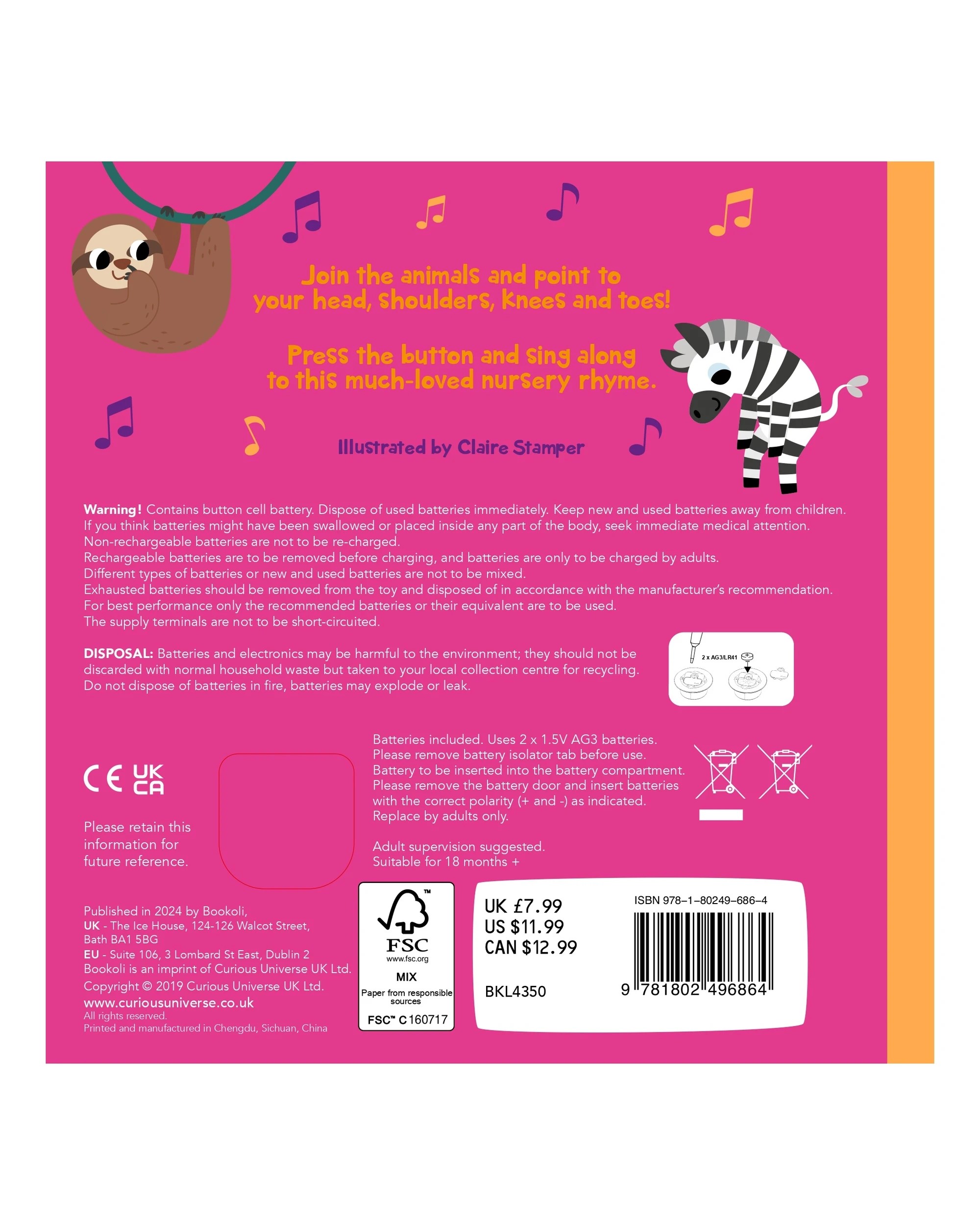 Heads, Shoulders, Knees and Toes - Sing Along With Me Sound Board Book ...