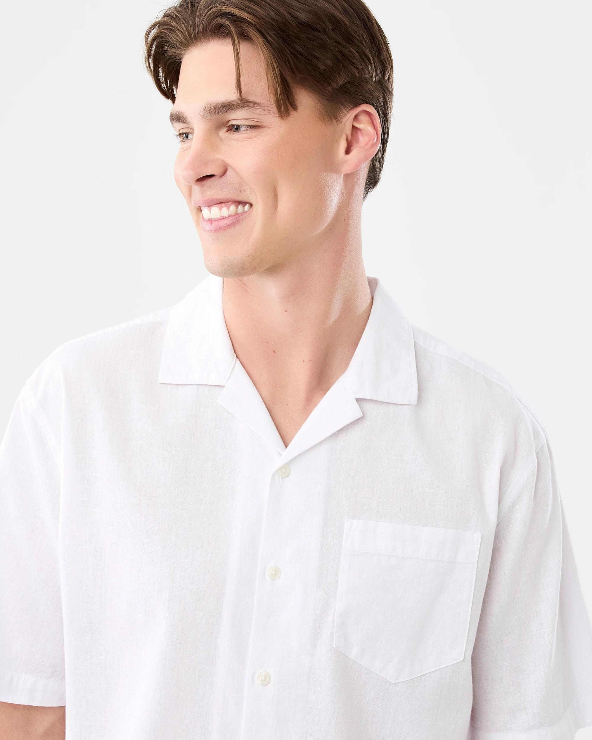 4 Short Sleeve Cotton Linen Shirt White, 4 of 7