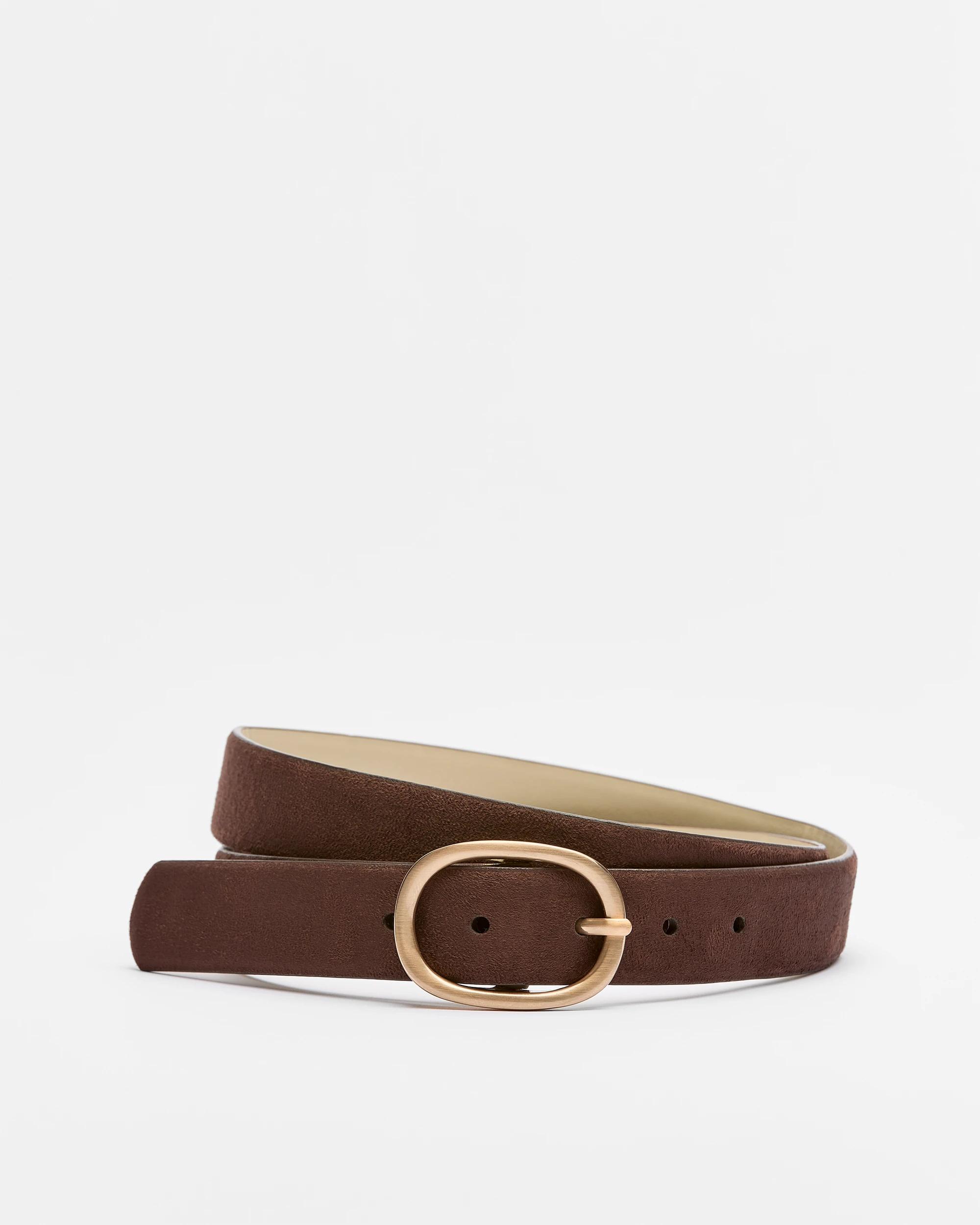 1 Target Faux Suede Jean Belt CHOCOLATE, 1 of 3