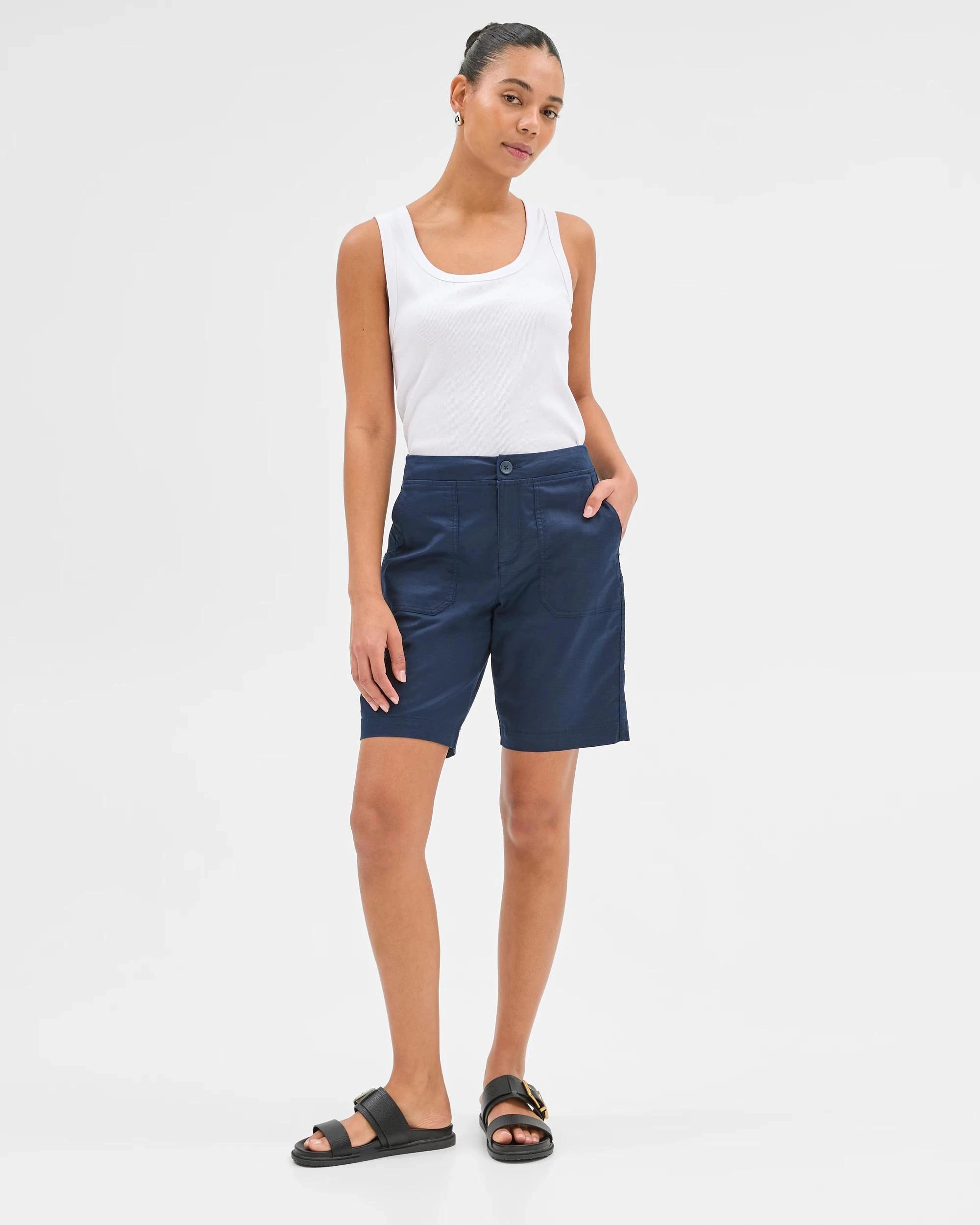 2 Target Ribbed Waist Shorts NAVY BLUE, 2 of 5
