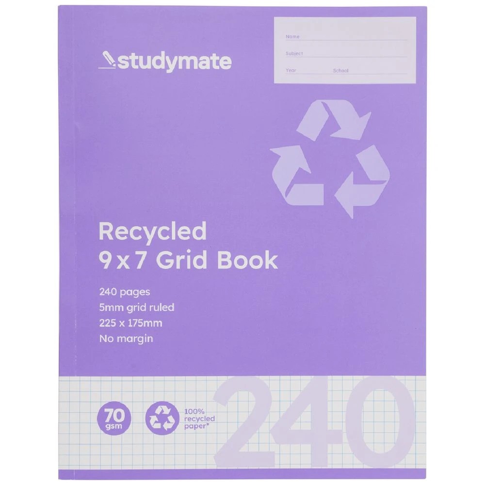 3 Studymate 9x7 70gsm 5mm Grid Book 240 Page, 3 of 3