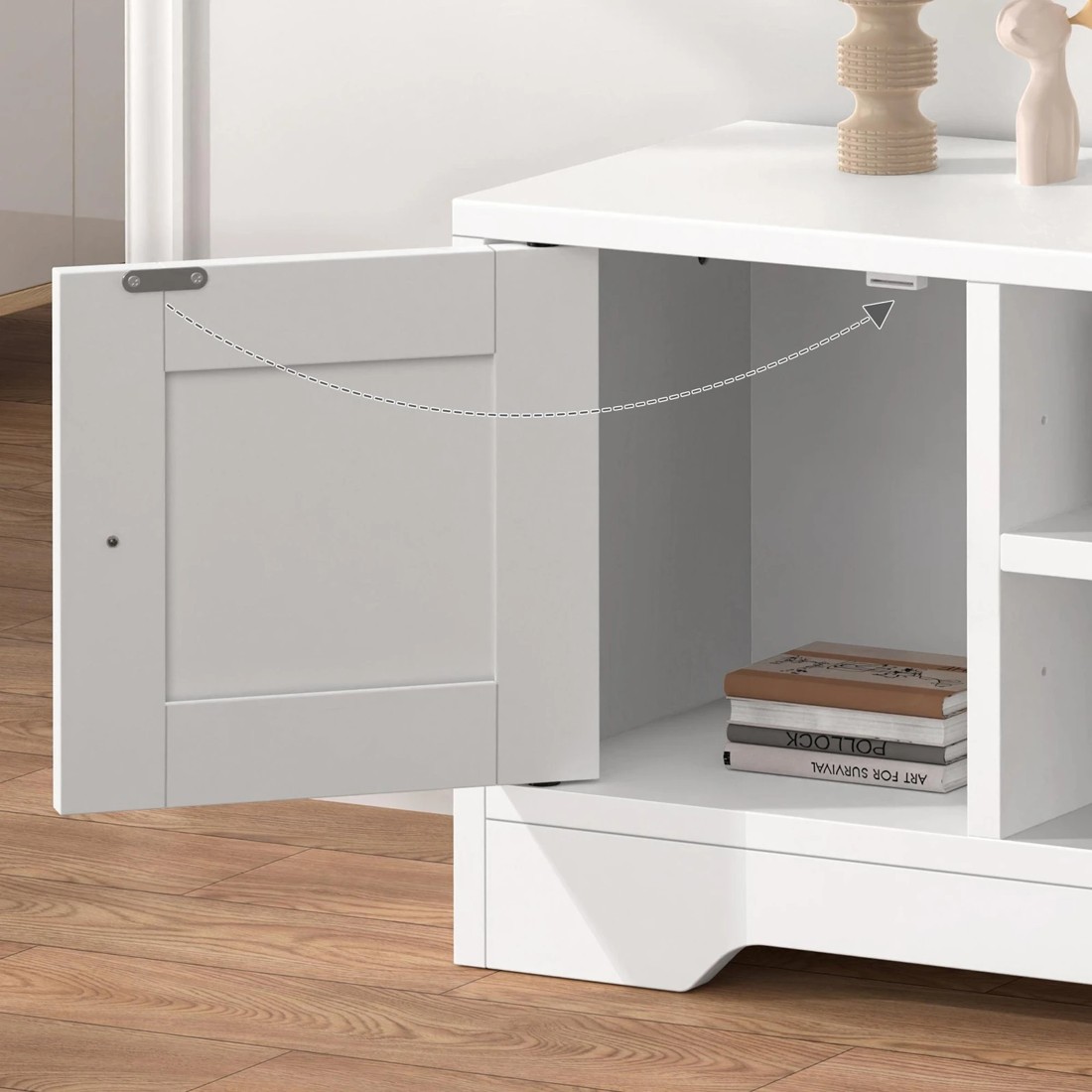 8 Alfordson Entertainment Unit TV Cabinet Stand Hamptons Storage 120cm - White, 8 of 10