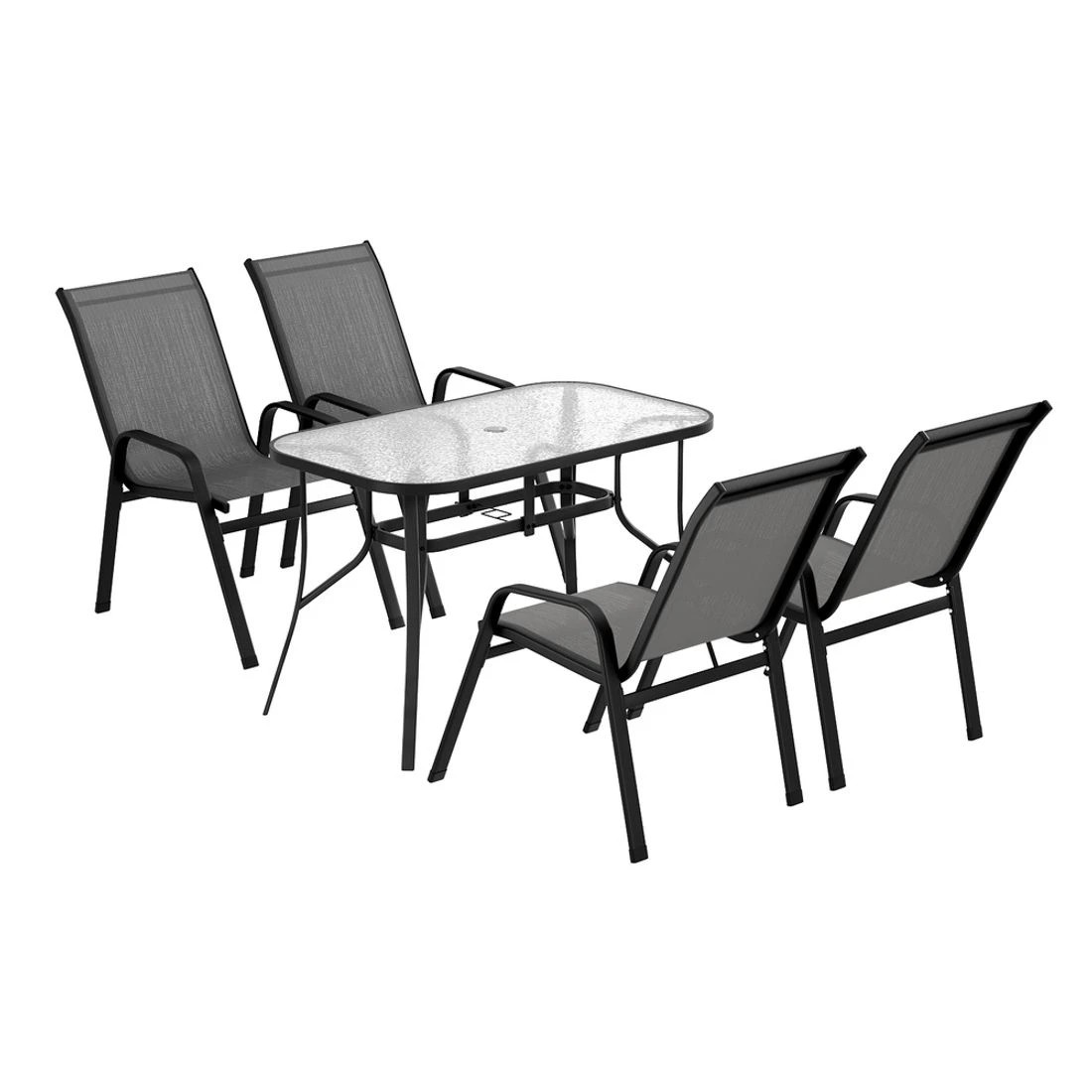 3 Gardeon 5PC Outdoor Dining Set Table and Chairs Patio Furniture Bistro Set Garden - Grey, 3 of 6