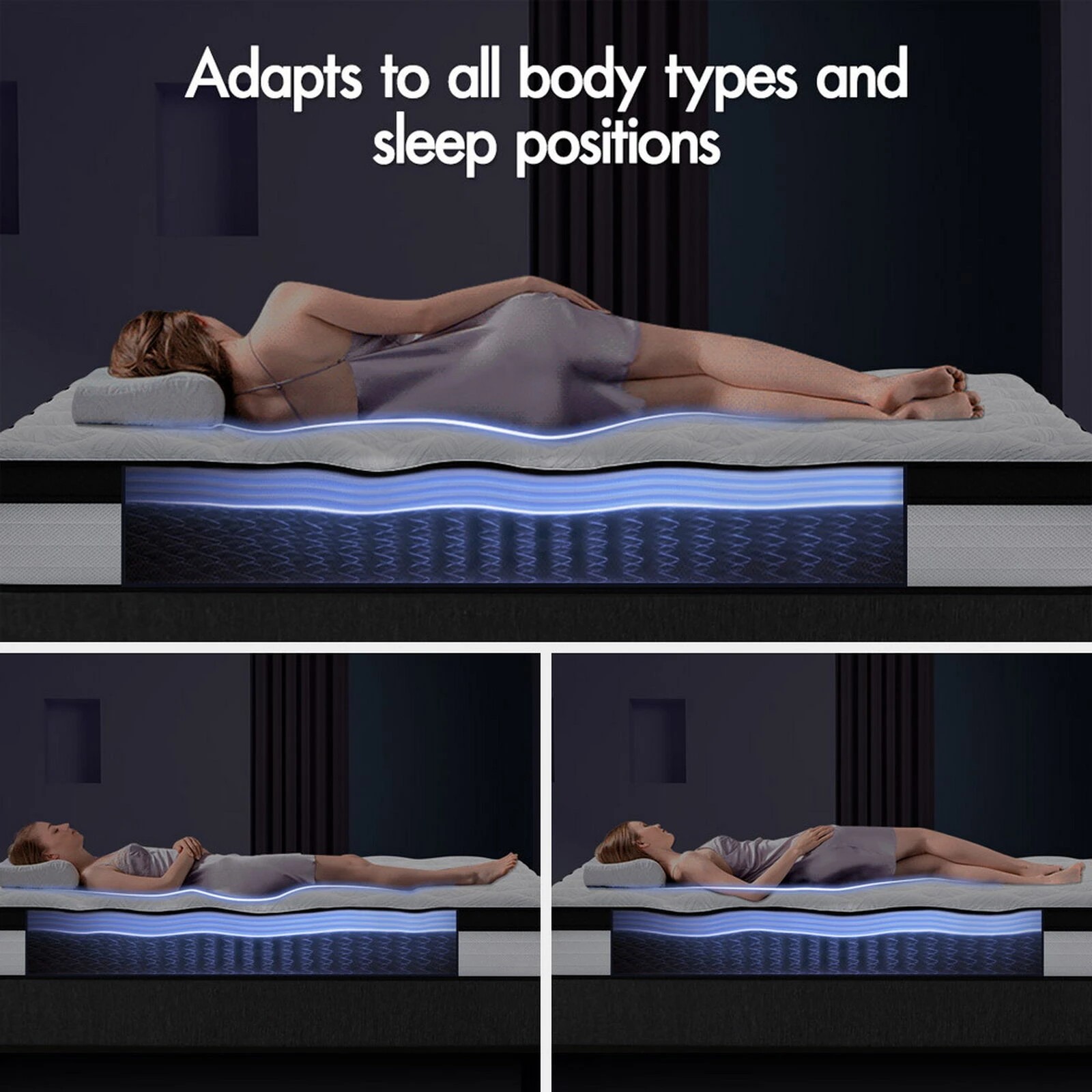 7 Starry Eucalypt Mattress Euro Top Foam Bed Bonnell Spring 18cm - Double Bed, 7 of 10