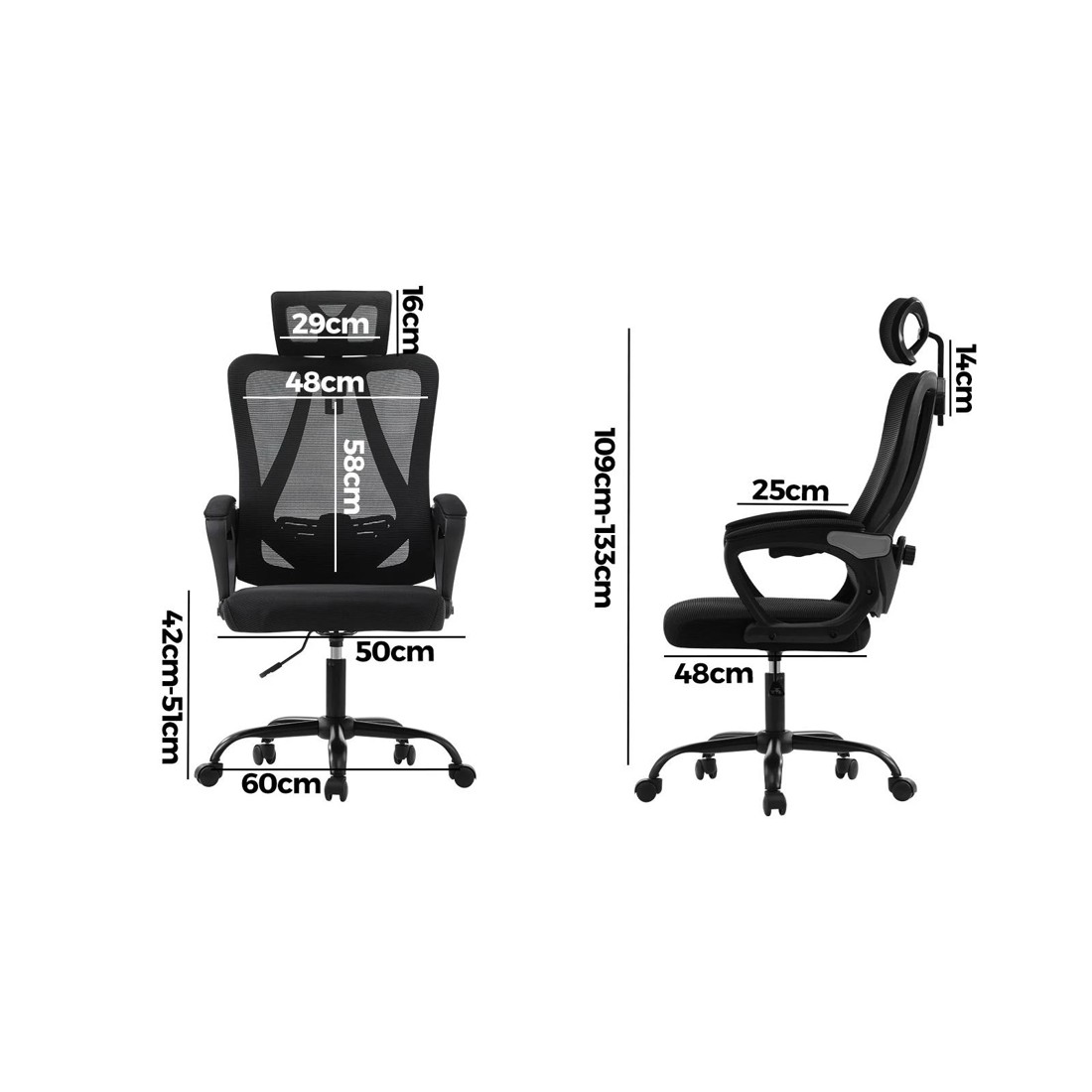 10 Oikiture Mesh Office Chair Adjustable Lumbar Support
 - Black, 10 of 10