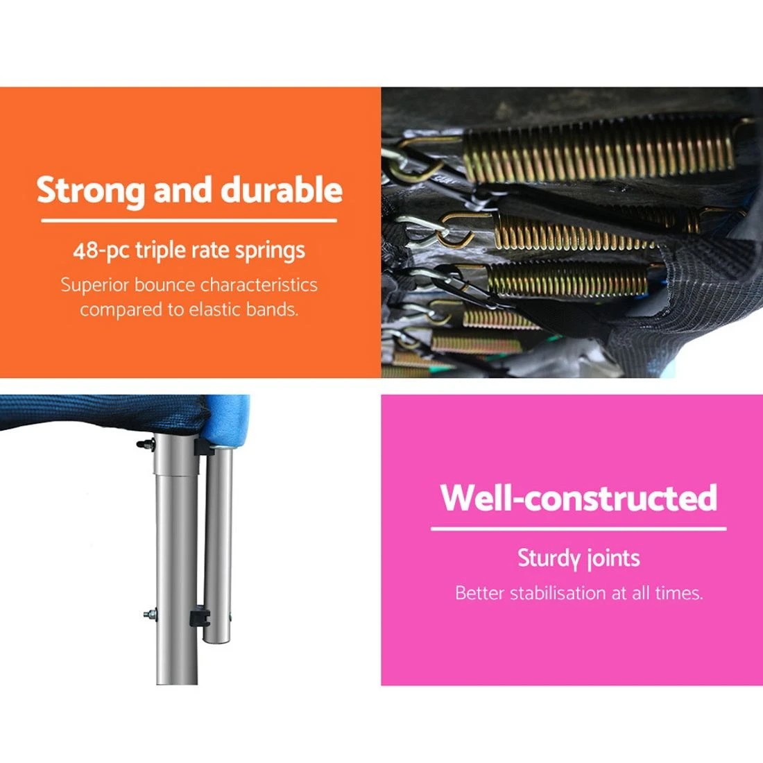 6 Everfit 8FT Trampoline for Kids w/ Ladder Enclosure Safety Net Pad Gift Round - Multi, 6 of 7