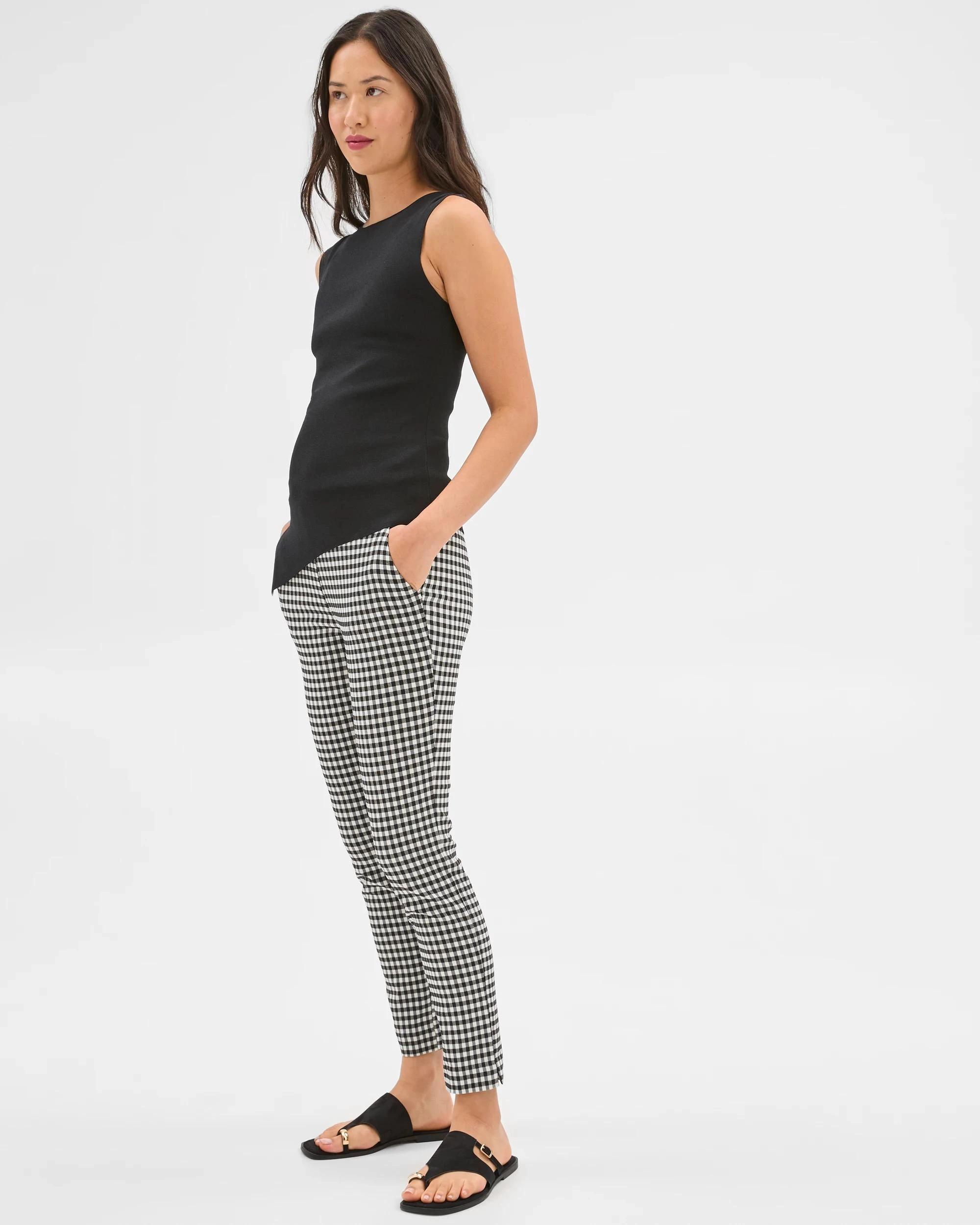 1 Preview Carrie Bengaline Ankle Length Skinny Pants GINGHAM CHECK, 1 of 6