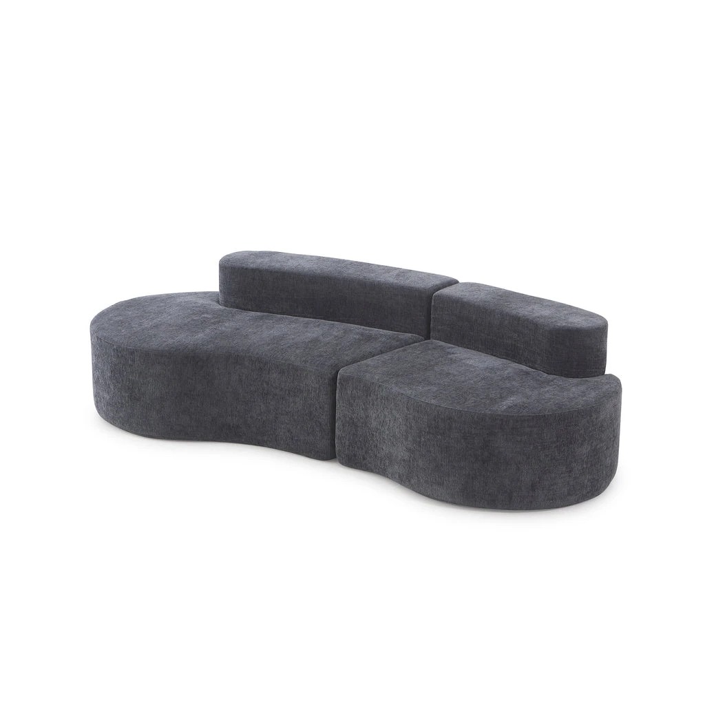 3 Zzz Atelier Arcadia Curve 3 Seater Foam Lounge Sofa - Charcoal, 3 of 7