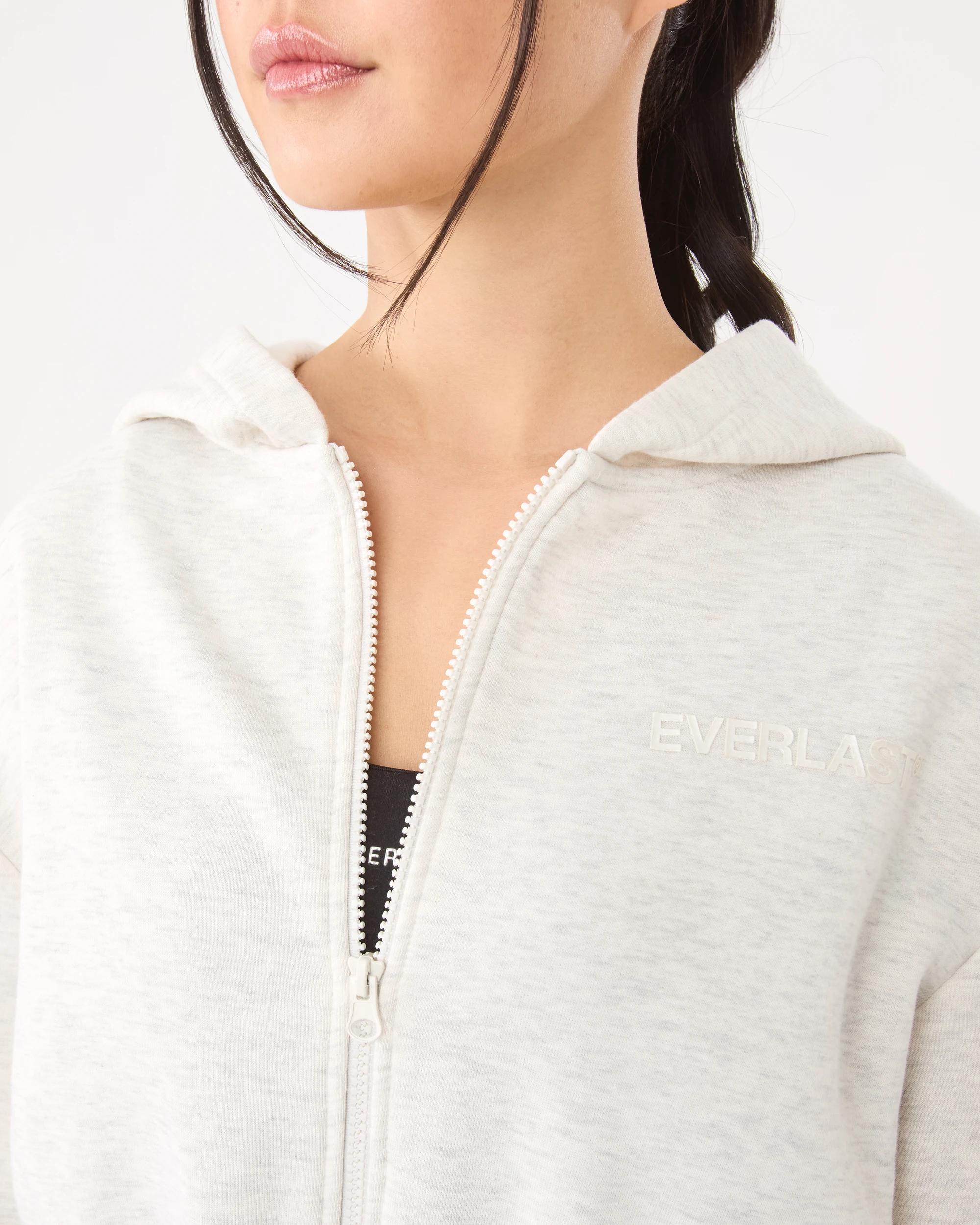6 Everlast Womens Mid Length Zip Through Hoodie Oat Marle, 6 of 9