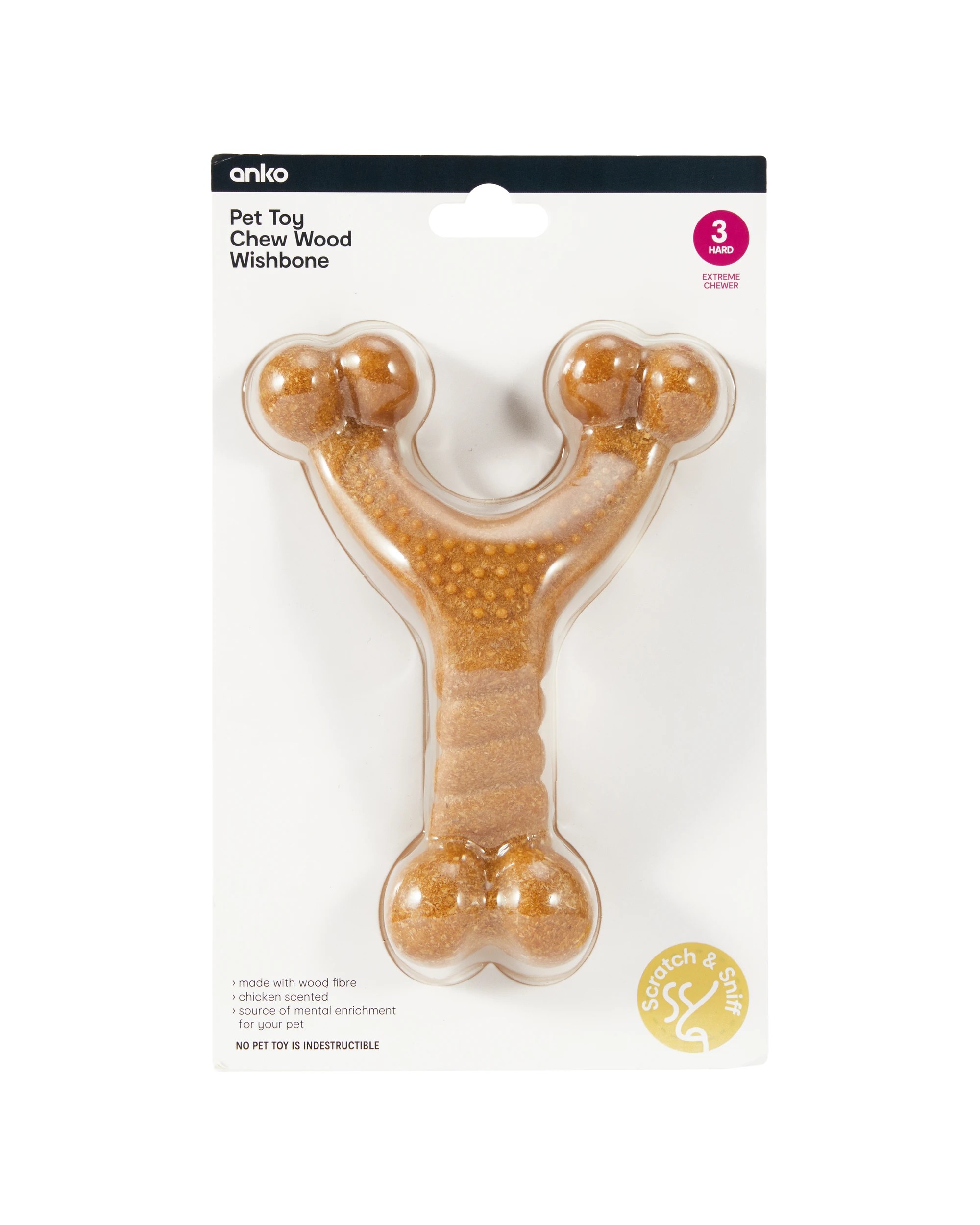 4 Pet Toy Chew Wood Wishbone, 4 of 4