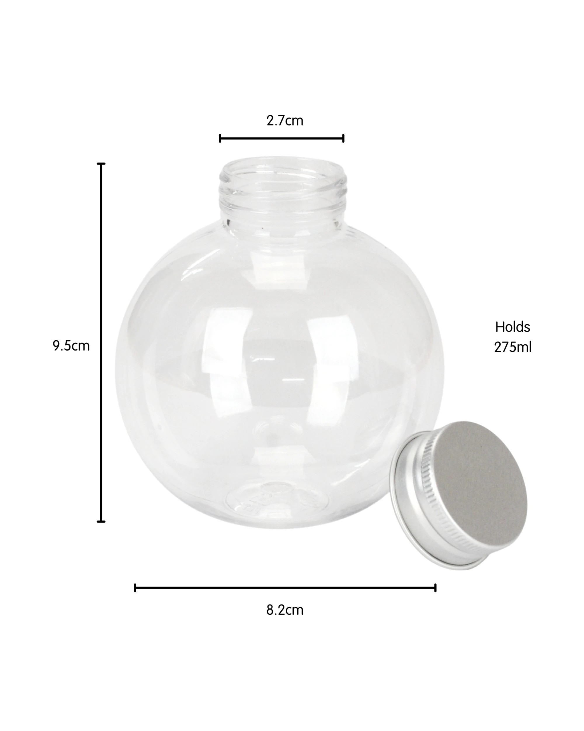 3 Partyrama Plastic Bulb Shaped Screw Top Jar 275ml - Clear, 3 of 3