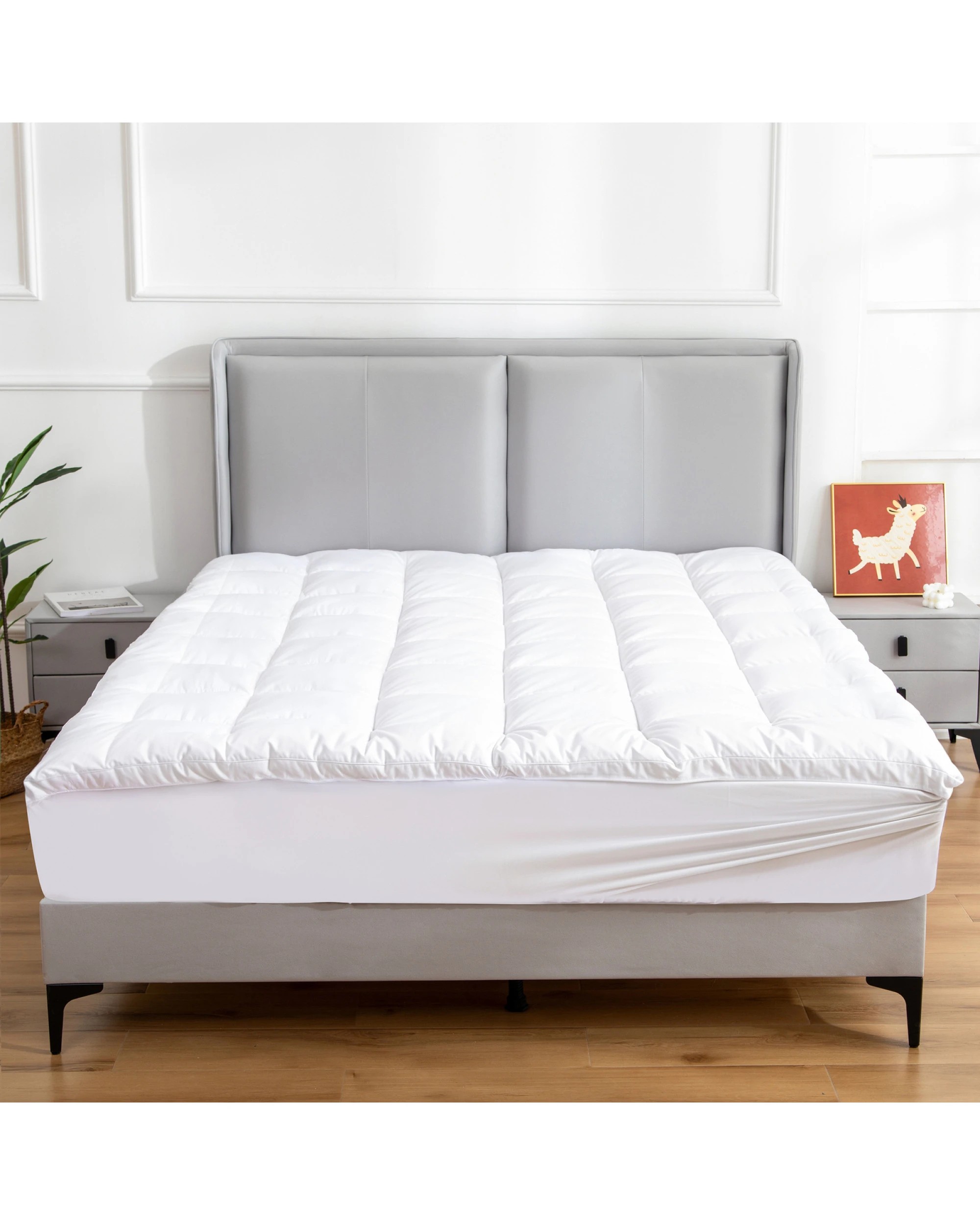 2 Hacienda Hypoallergenic, Antibacterial w/ 100% Microfiber filling Mattress Topper - KING, 2 of 9