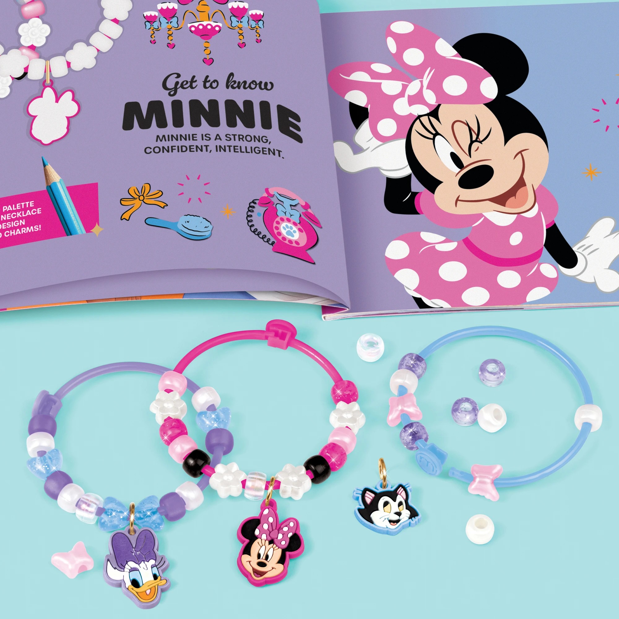 4 47 Piece Make it Real Disney Jr. Minnie Read Along Minnie's Pet Hotel Beaded Bangles, 4 of 8