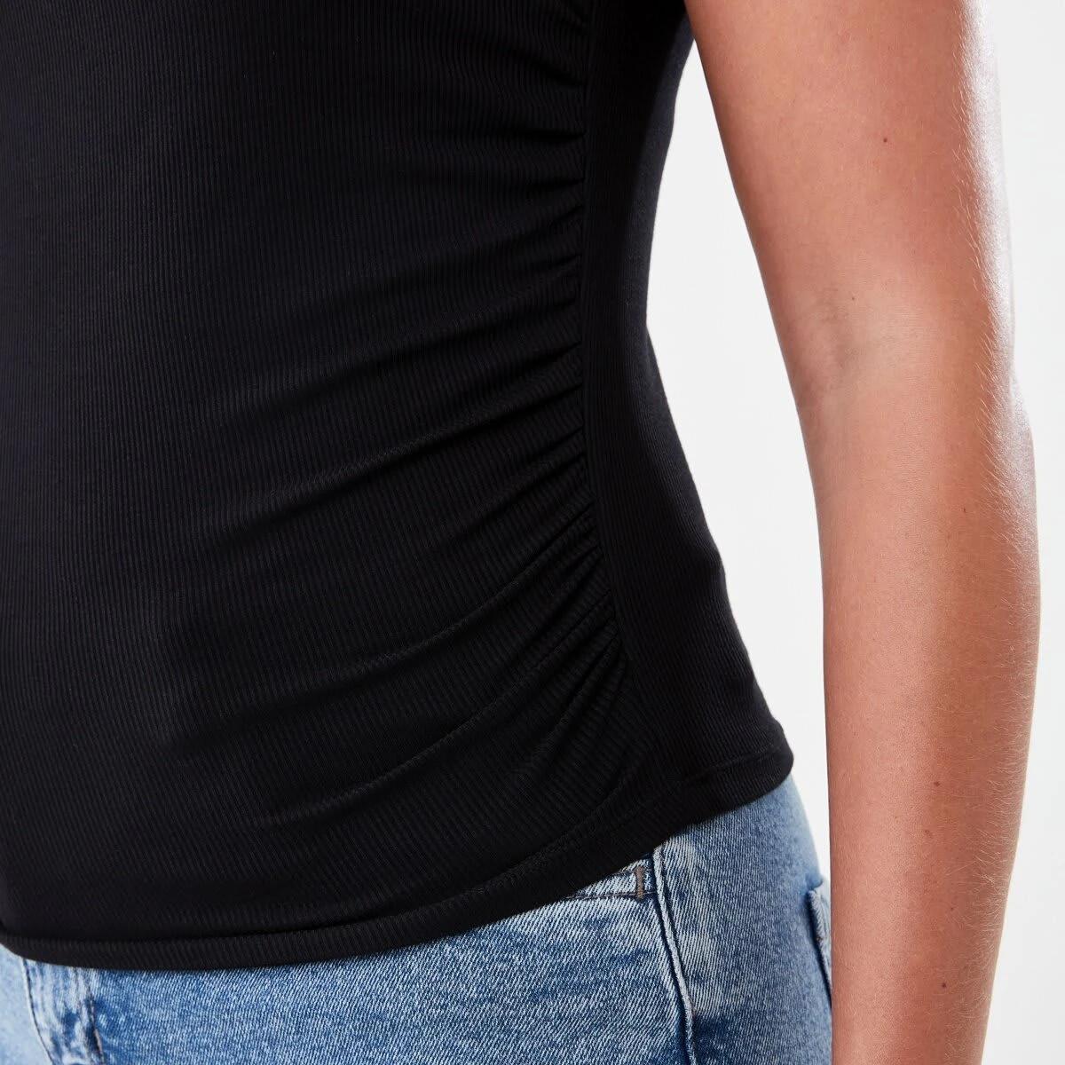 6 Sleeveless Drape Cowl Neck Top BLACK, 6 of 6