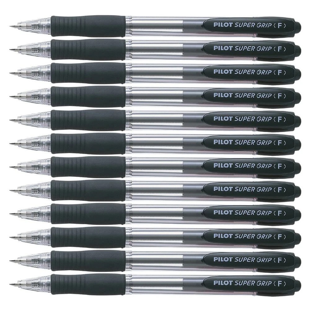 2 PILOT SuperGrip Retractable Ballpoint Fine 0.7mm Black 12 Pk, 2 of 2