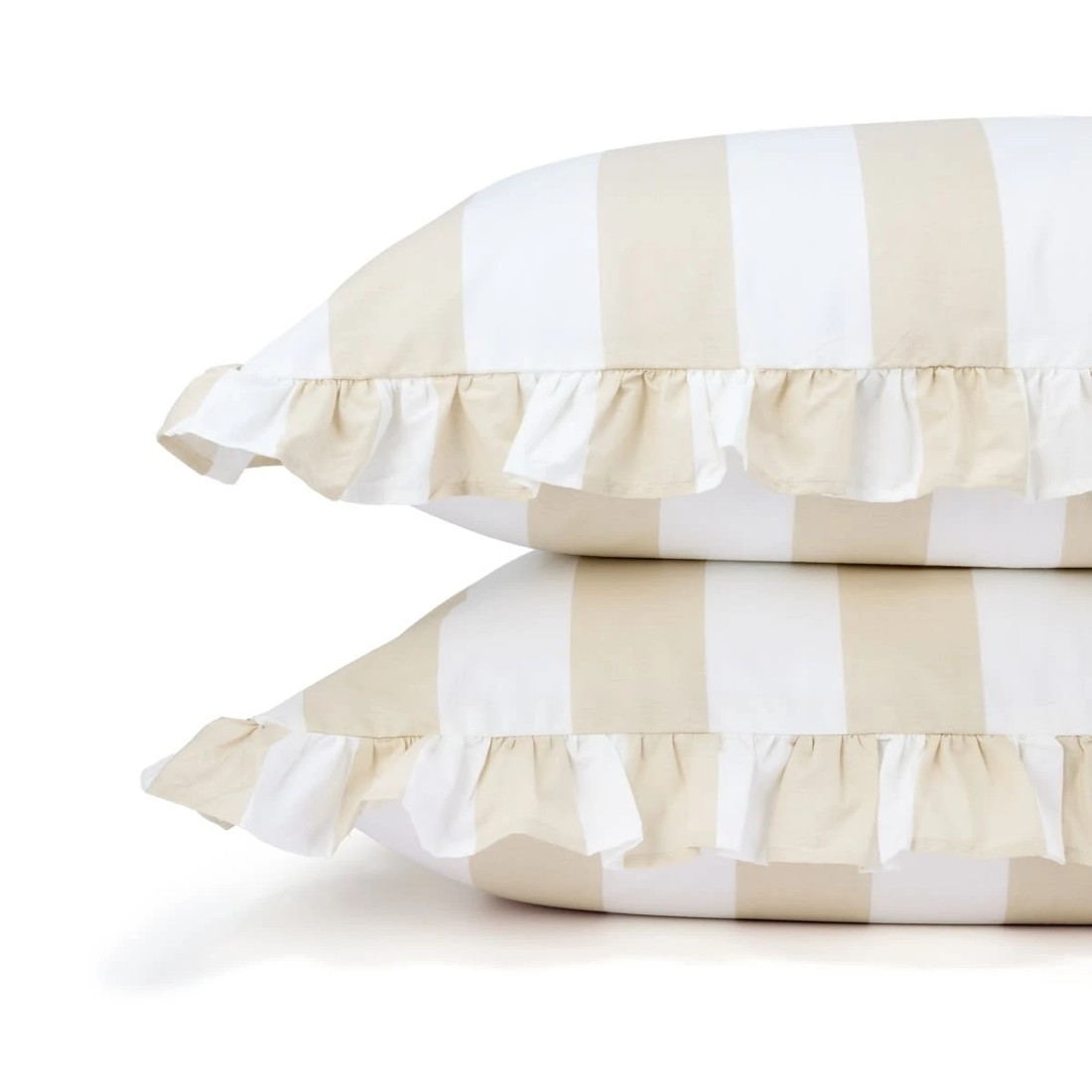 2 250 Thread Count Ruffle Cotton Sheet Set - Double Bed, Sand, 2 of 7