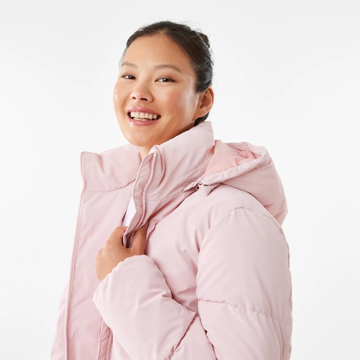 6 Active Womens Mid Length Puffer Jacket Qurtz Pink, 6 of 8