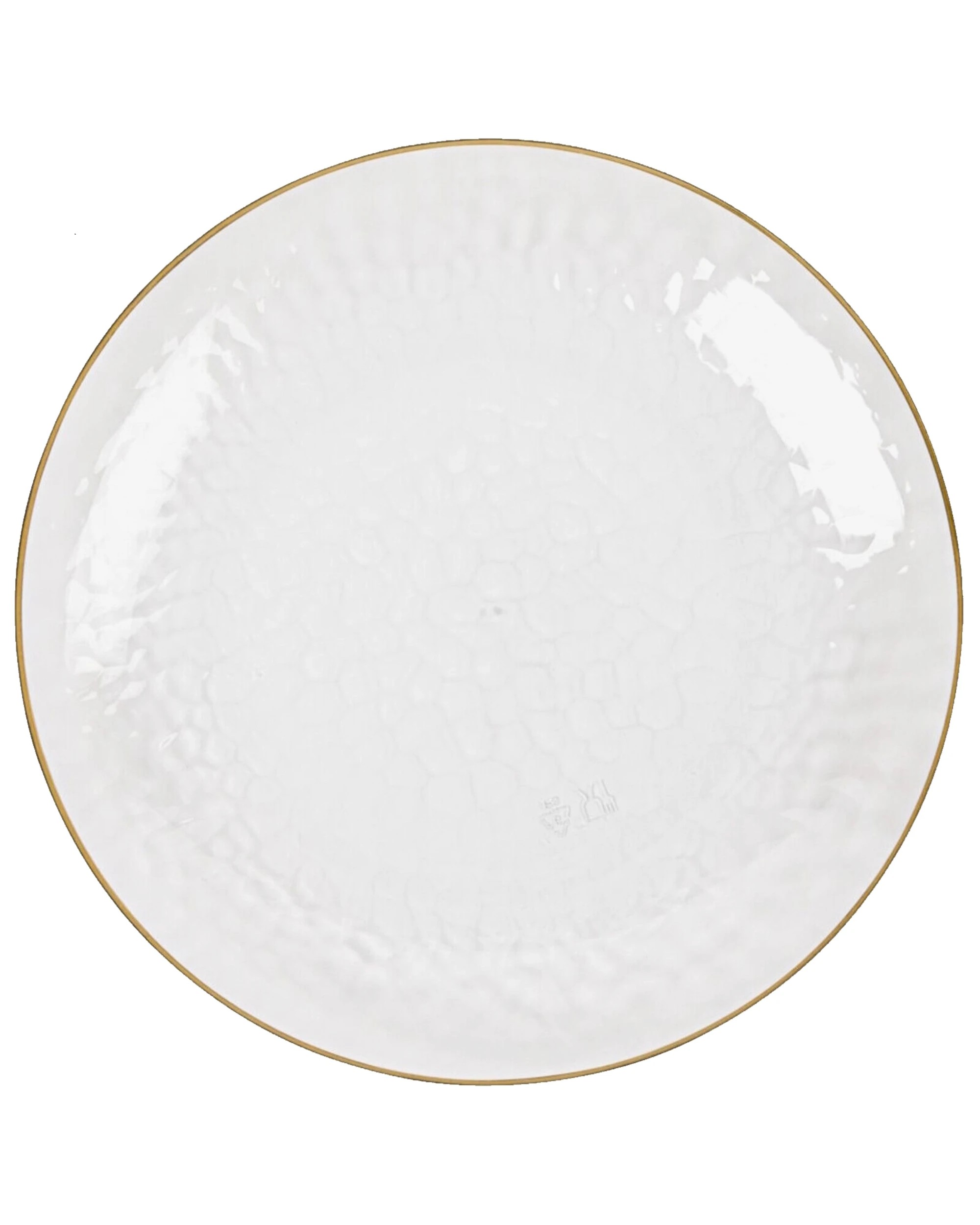 1 Partyware Clear Dimple With Gold Trim Plastic Plates 23cm Pack of 10 - Clear, Gold, 1 of 2