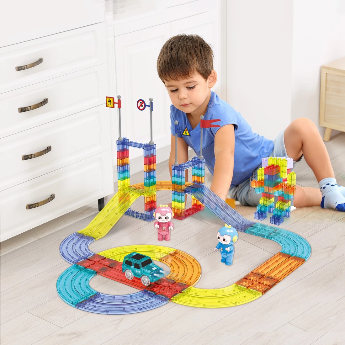 7 Traderight Kids 63pcs Magnetic Tiles Blocks, 7 of 7