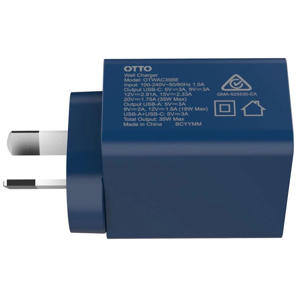 4 Otto USB-A and USB-C GAN Wall Charger Blue, 4 of 8