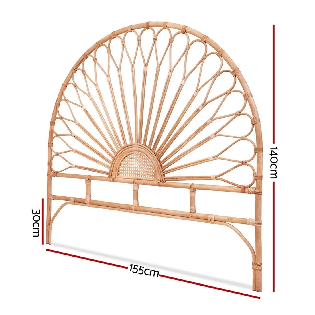 2 Artiss Bed Headboard Queen Bedhead Rattan - MARI - Natural, 2 of 7