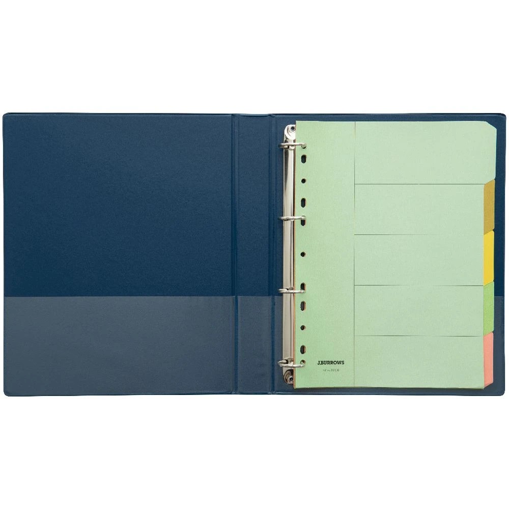 5 J.Burrows Insert Binder A4 4 D-Ring 25mm Blue, 5 of 6