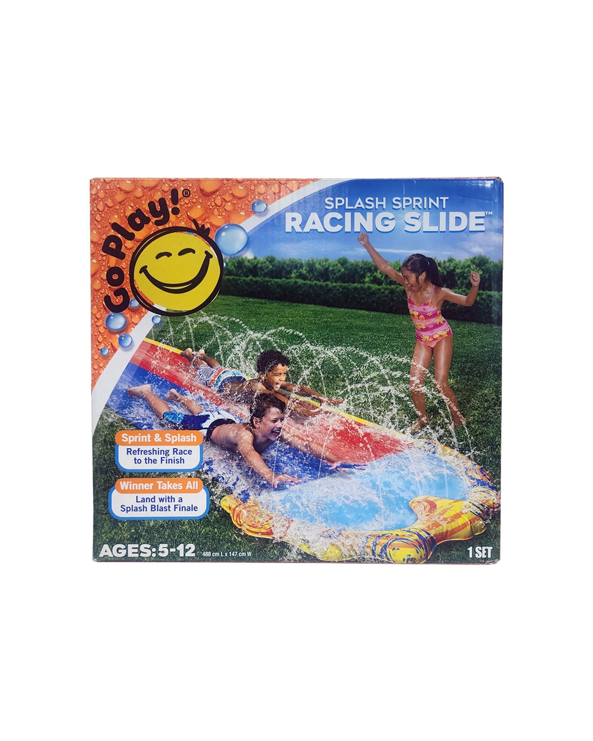 3 Go Play Splash Sprint Racing Slide With Two Lanes Inflatable Pool Kids - Multi, 3 of 5