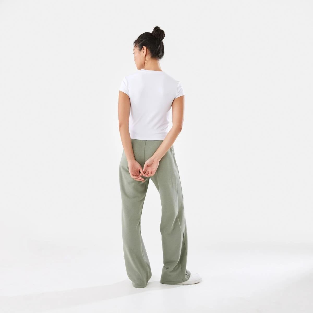 4 Active Womens Straight Leg Panel Trackpants Soft Khaki, 4 of 6